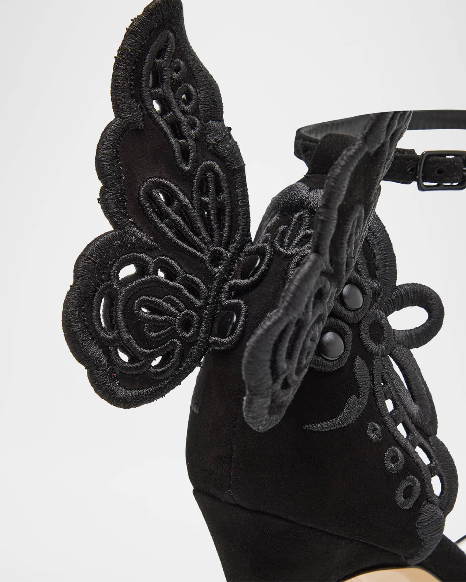 Chiara Suede Butterfly Ankle Strap Sandals