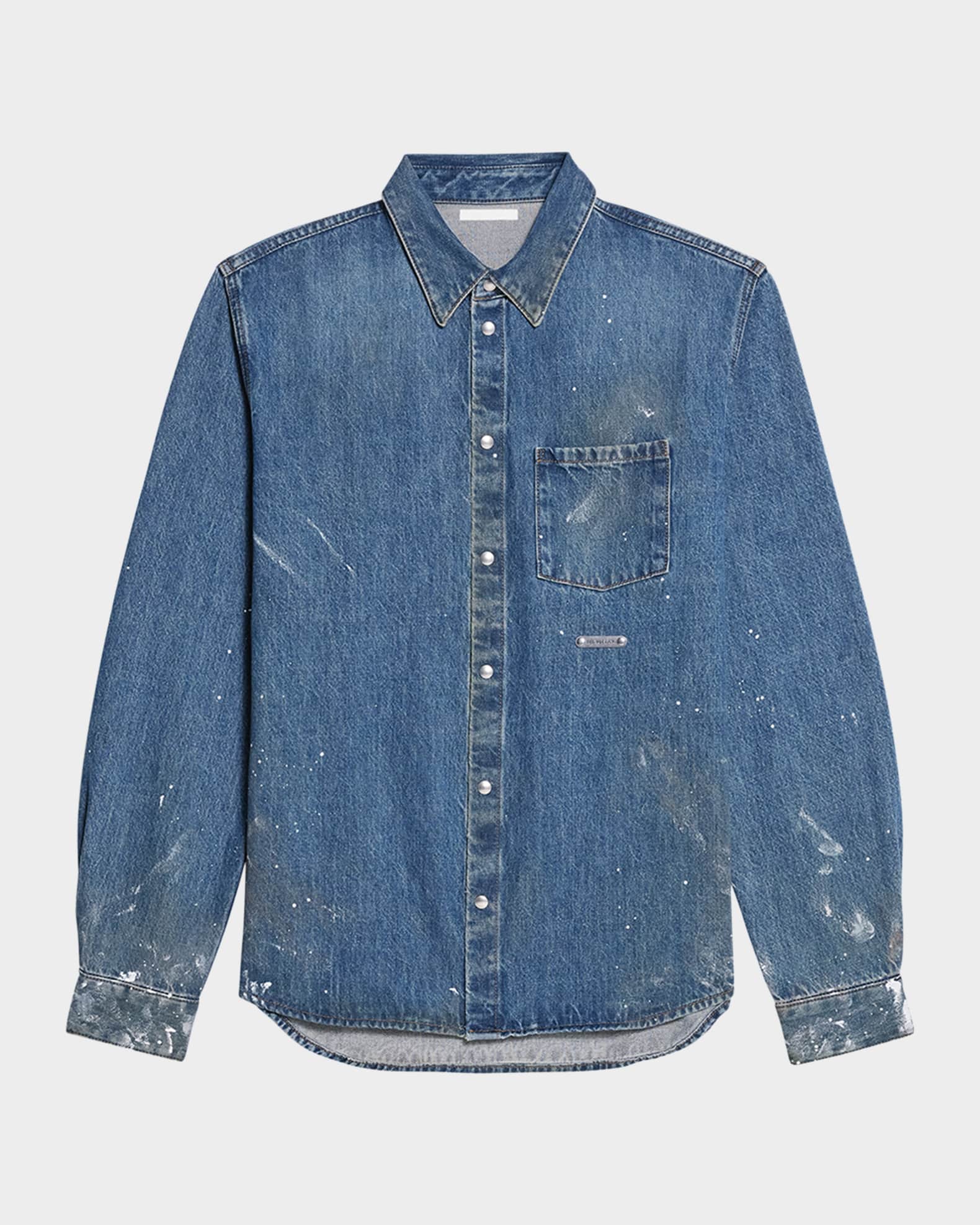 Paint splatter denim shirt shop