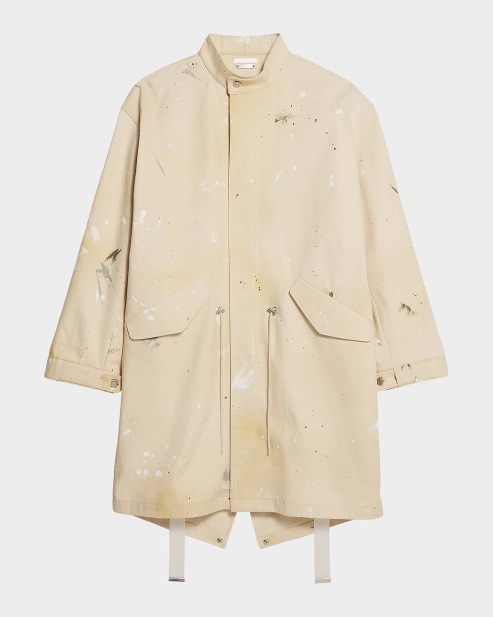 Men's Paint Splatter Denim Parka 0