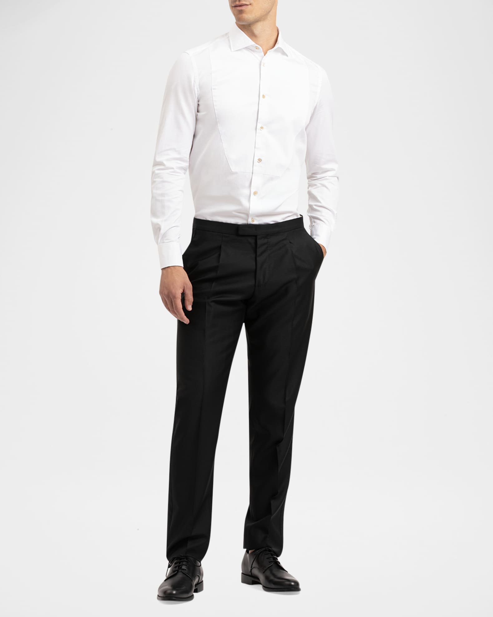 Men's Yarn-Dyed Tuxedo Shirt with Bib 1