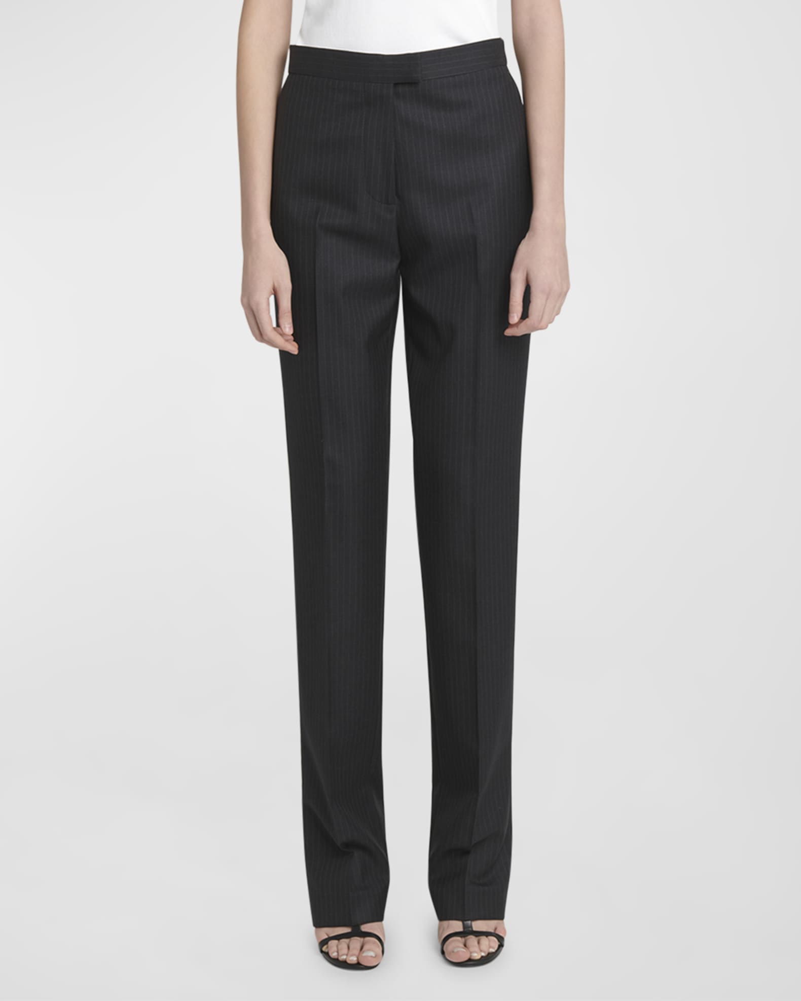 パンツ ALEXANDER MCQUEEN WOOL PINSTRIPE PANTS McQueen Straight-Leg Wool Pinstripe Trousers | Neiman Marcus