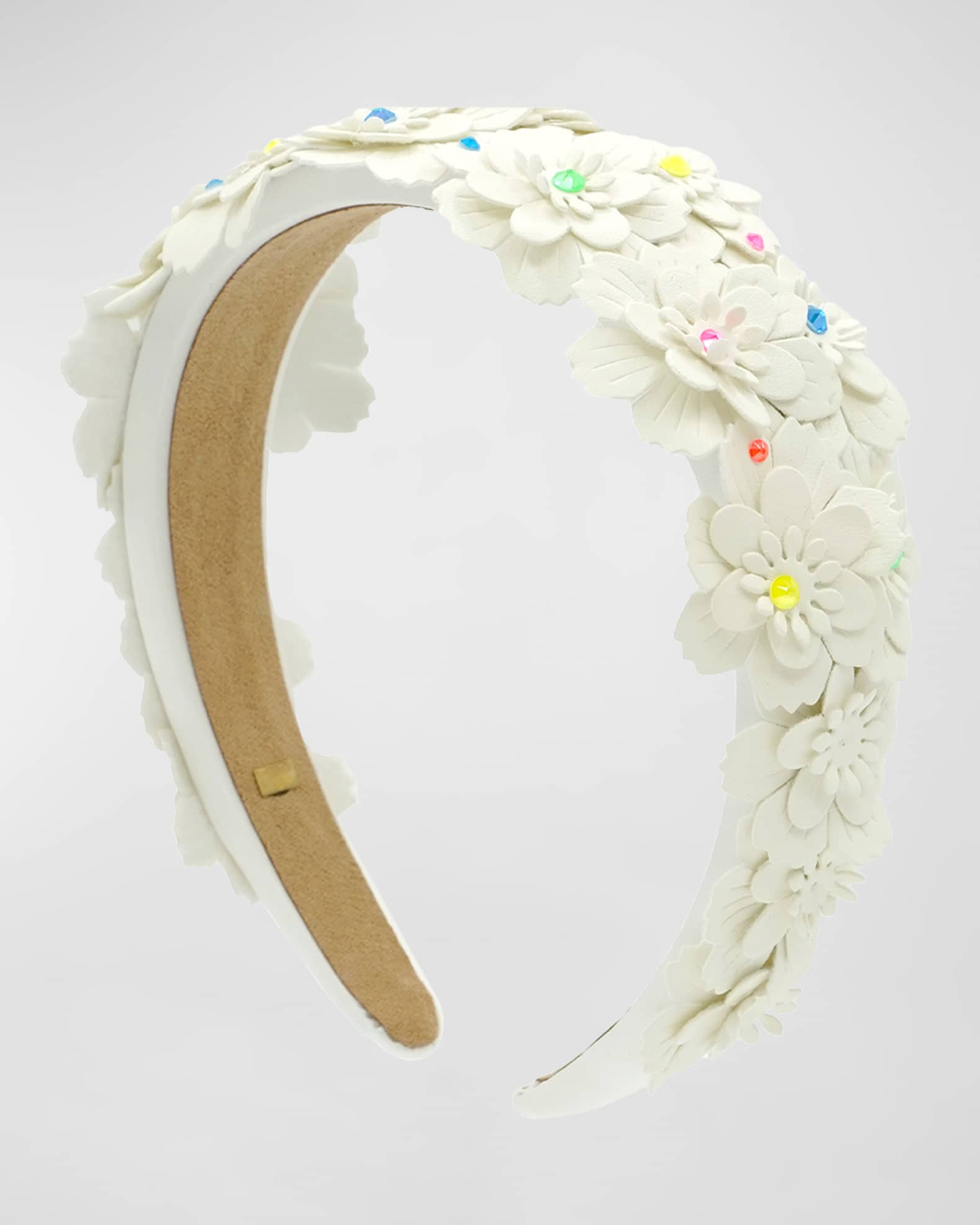 Girl's Floral Crystalized Padded Headband 0
