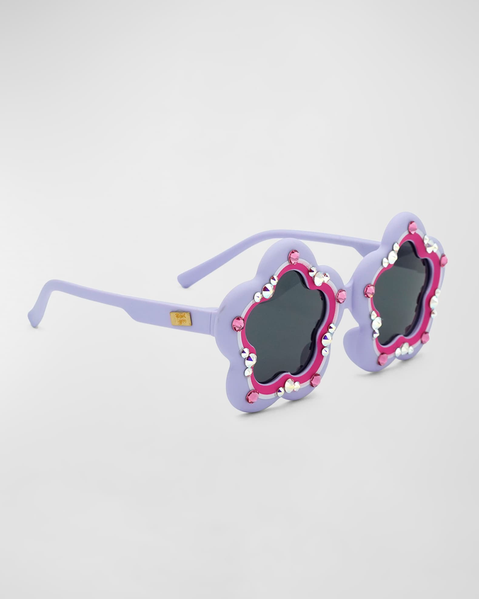 Girl's Flower Shaped Sunglasses W/ Rhinestones 1