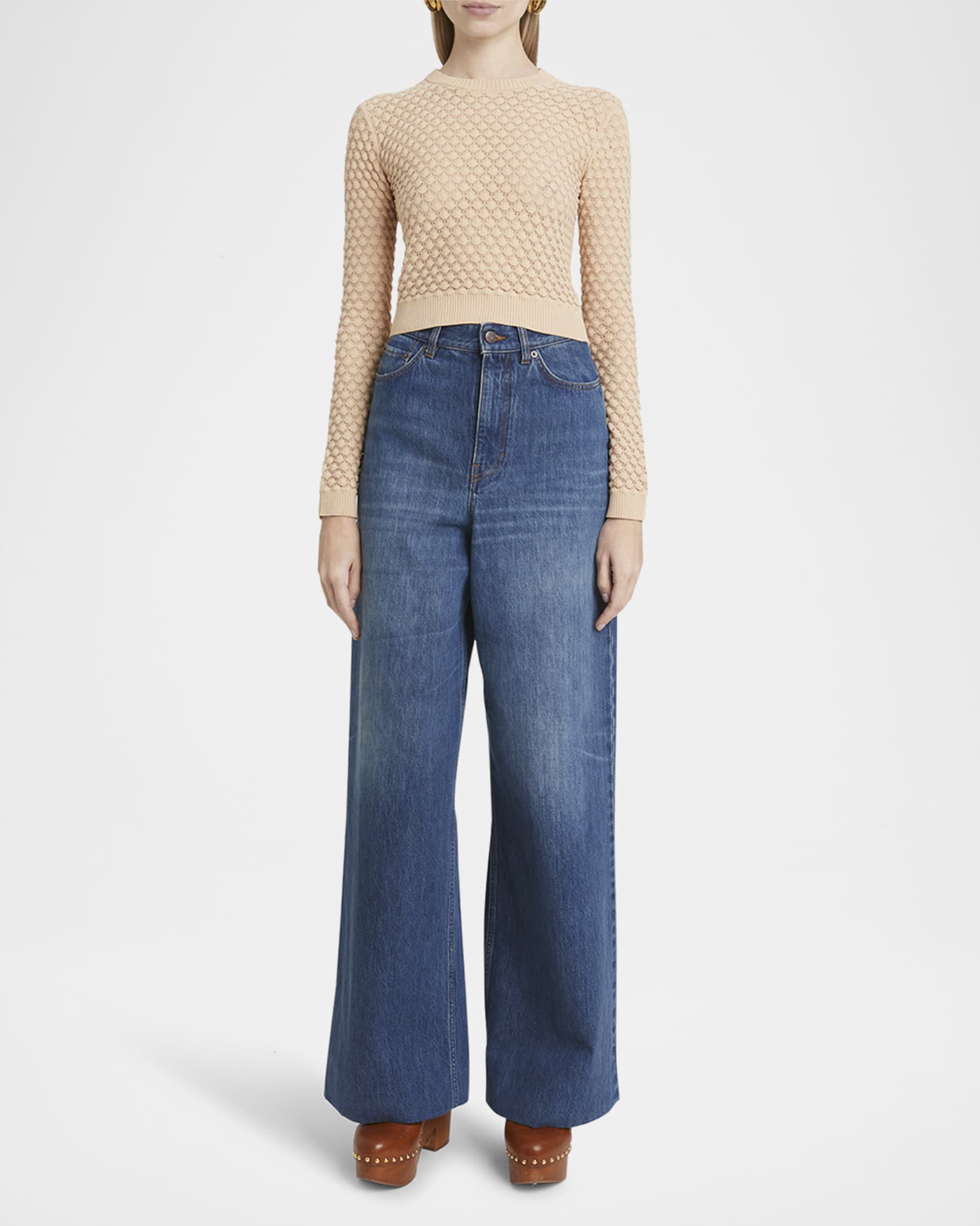 【送関込】Chloe☆クロエ Wide-leg jeans CHLOÉ High-rise wide-leg jeans | NET-A-PORTER