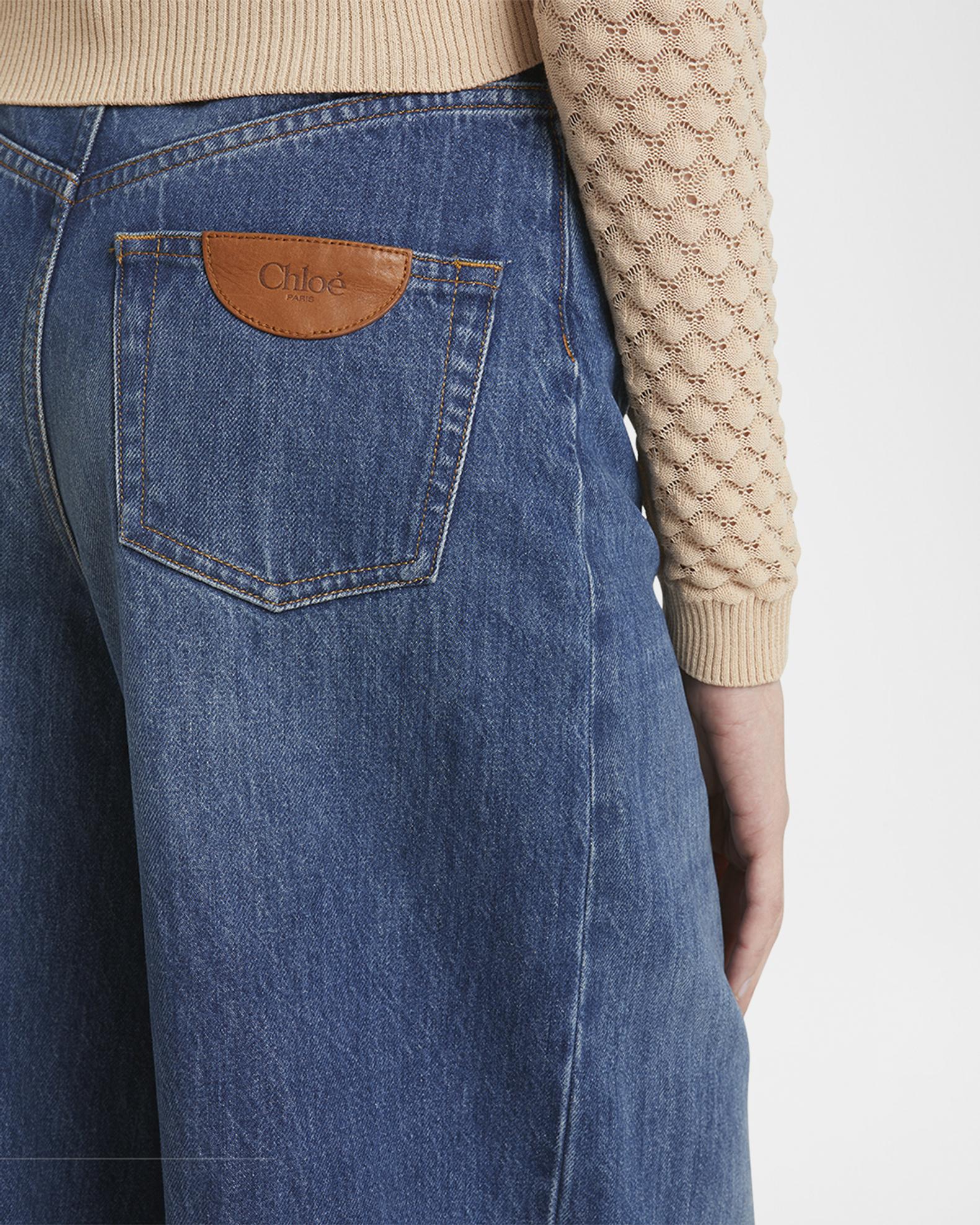 Chloe Wide Leg Denim Trousers | Neiman Marcus