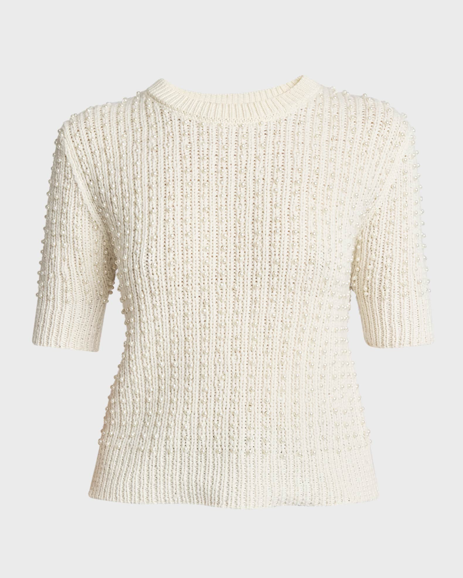 Chloe Cashmere Knit Sweater with Pearly Details Neiman Marcus