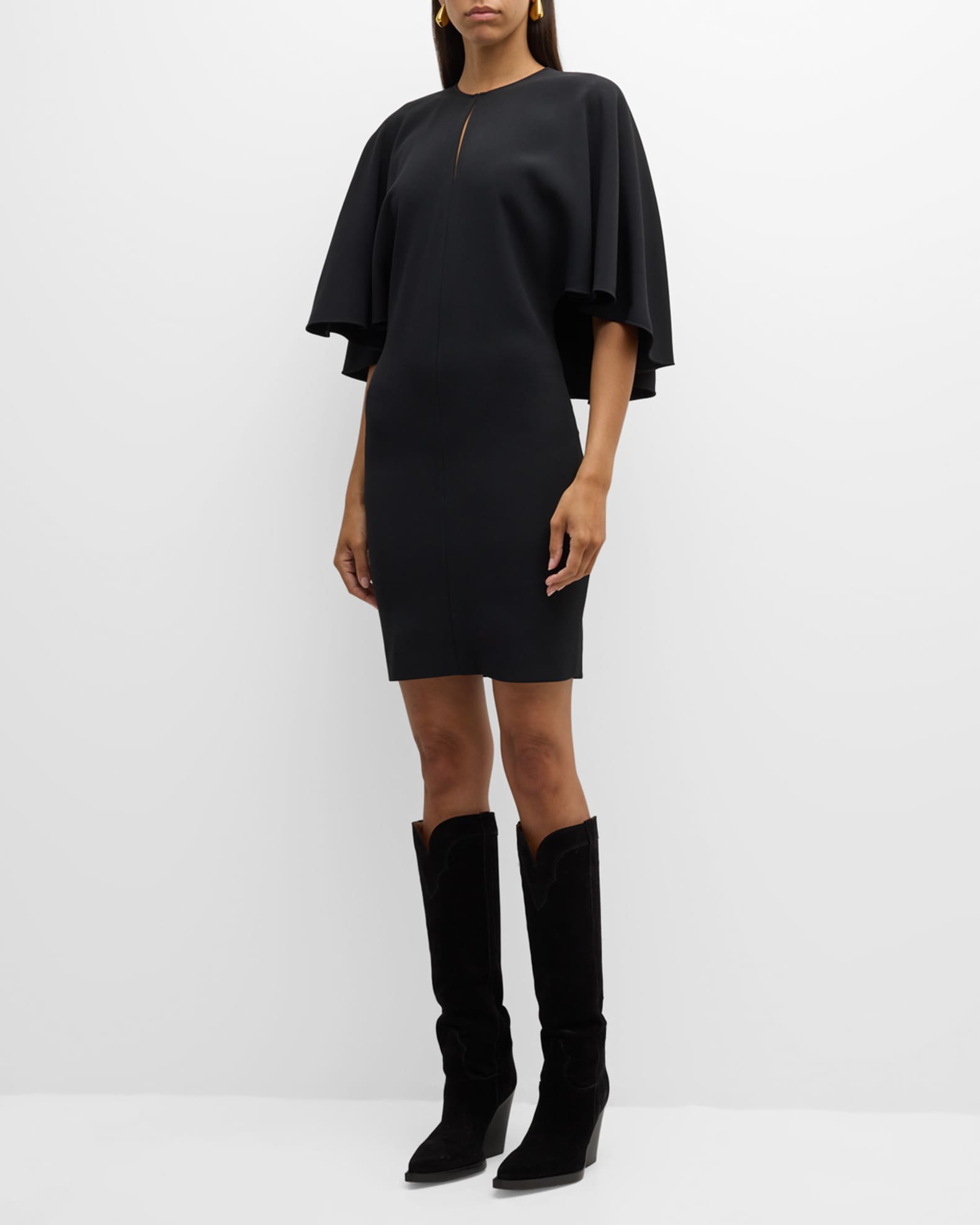 Jersey Mini Dress with Shawl Back 1