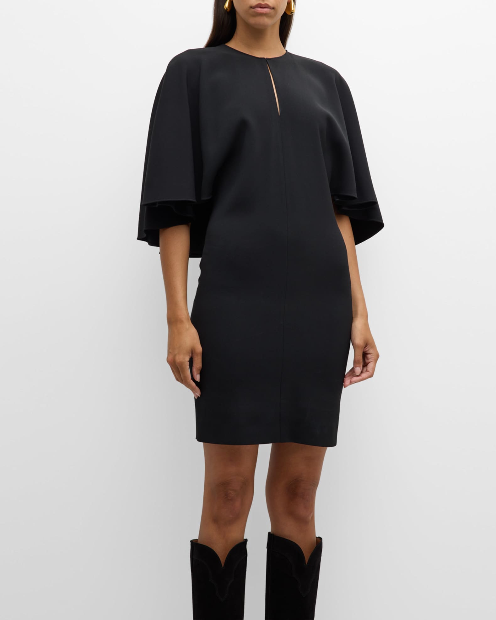 Jersey Mini Dress with Shawl Back