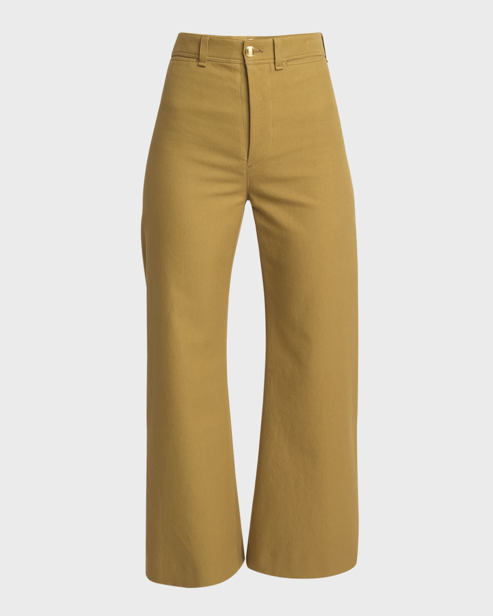 Chloe Cotton Drill Cropped Wide-Leg Trousers | Neiman Marcus
