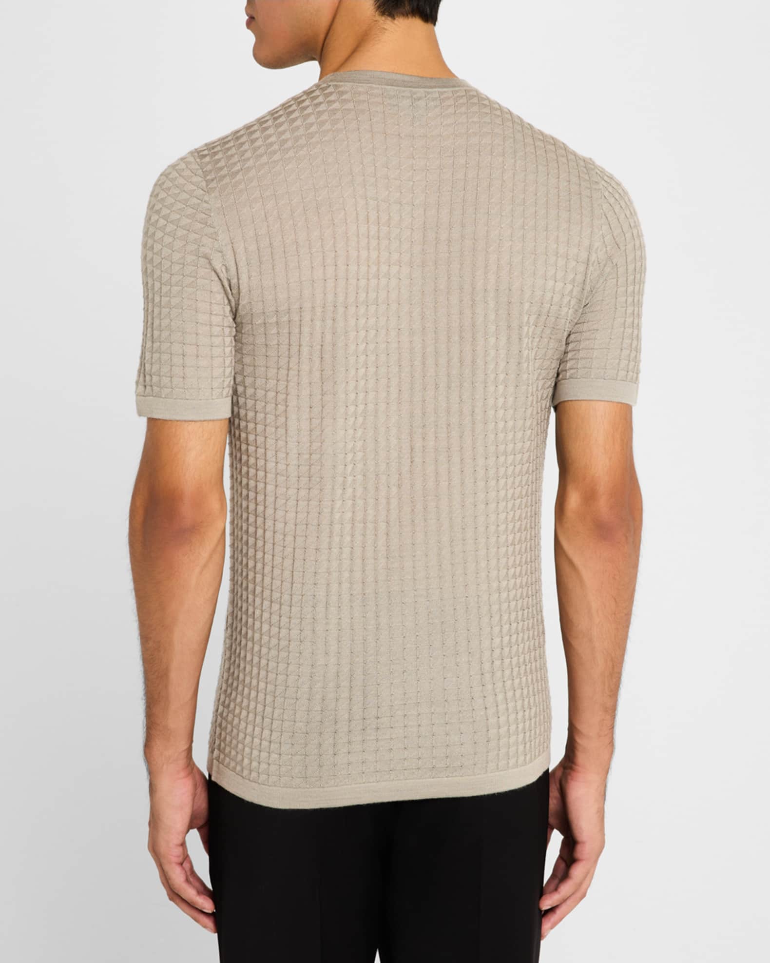 Emporio Armani Men's Box-Pattern Crewneck T-Shirt | Neiman