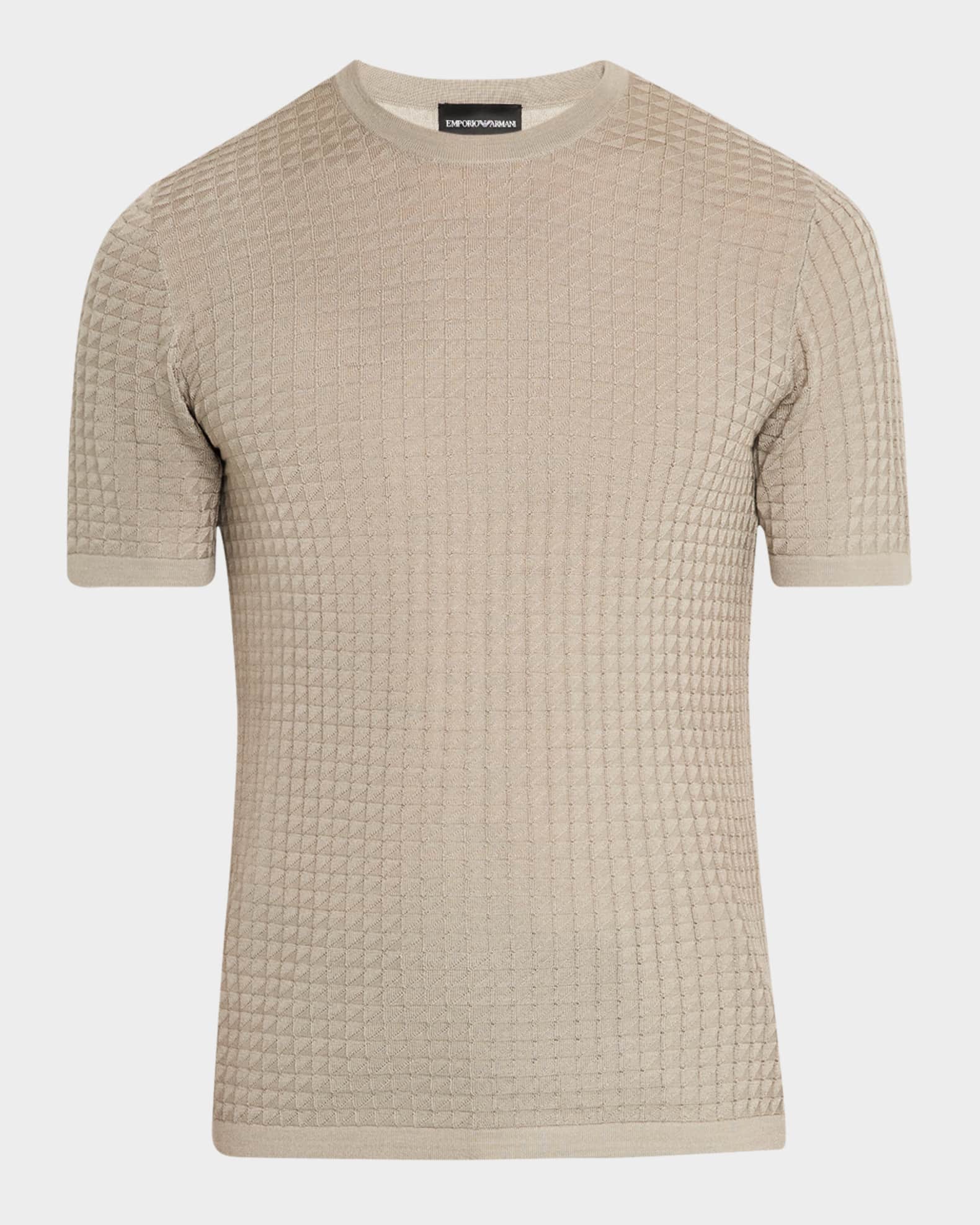 Men's Box-Pattern Crewneck T-Shirt
