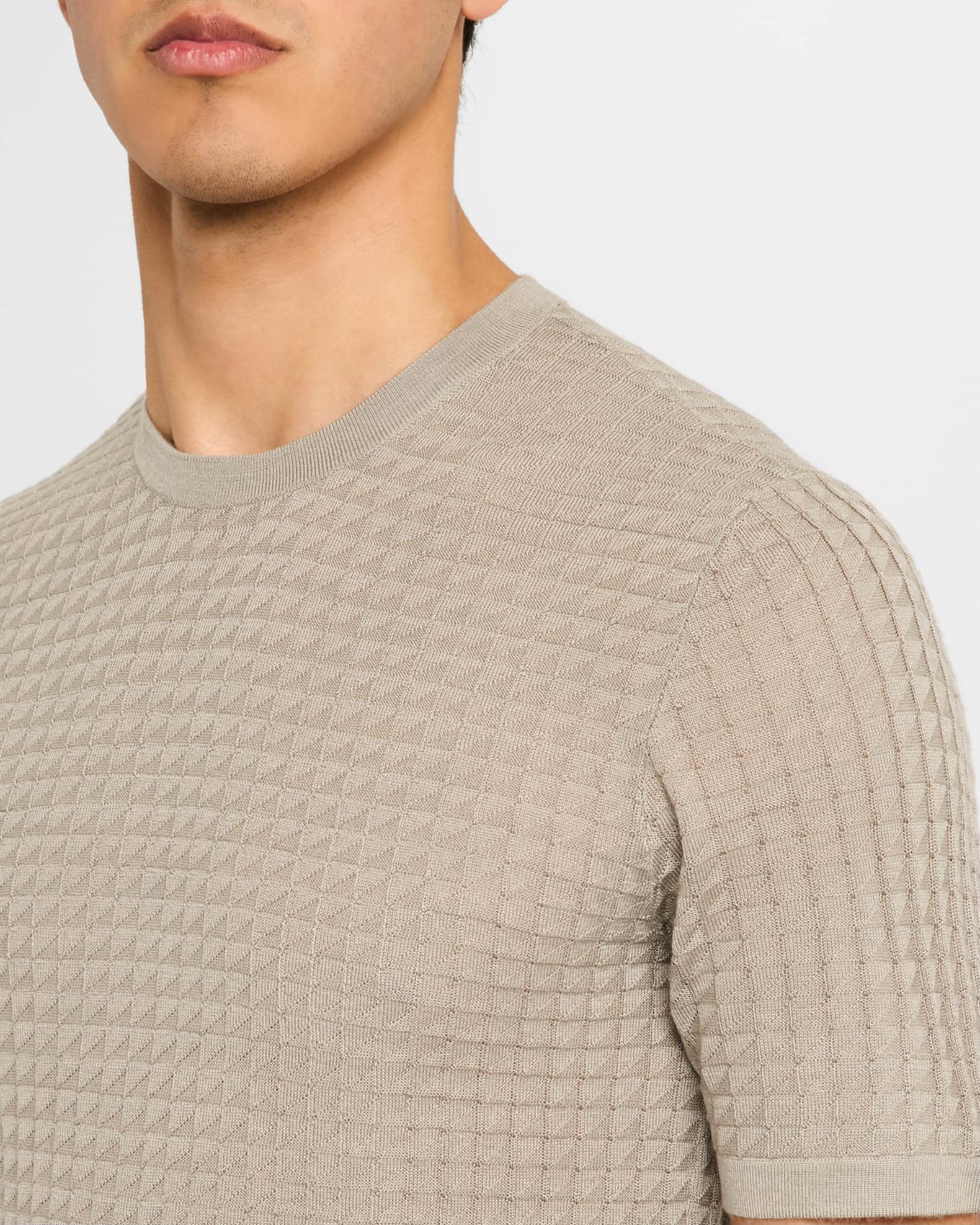 Emporio Armani Men's Box-Pattern Crewneck T-Shirt | Neiman