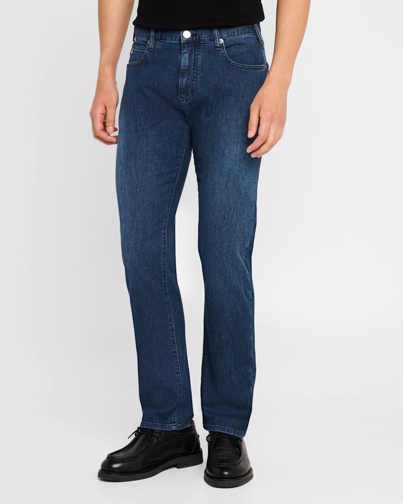Emporio Armani Men's Washed Denim Five-Pocket Pants | Neiman Marcus