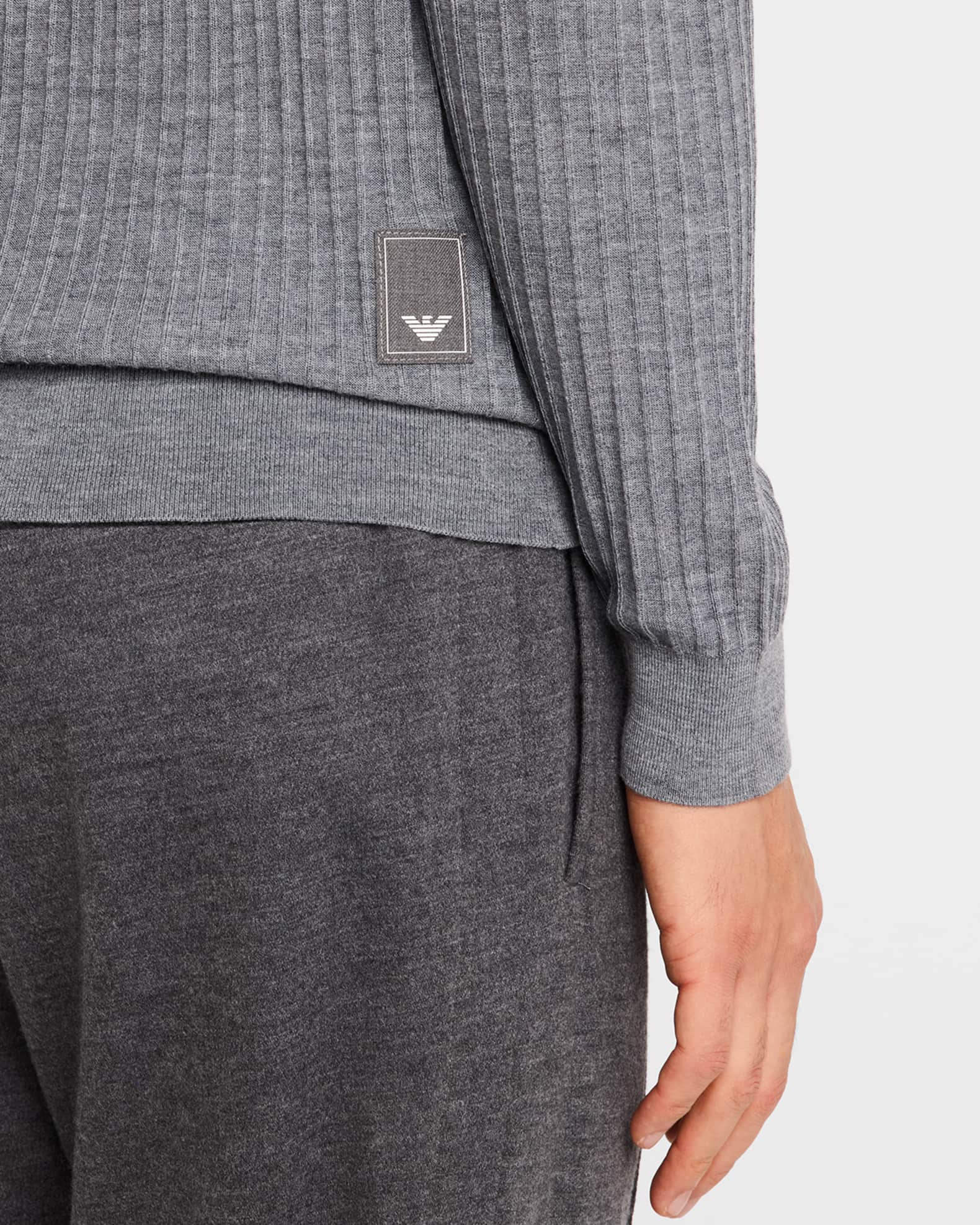 Emporio Armani Men's Vertical Stripe Knit Crewneck Sweater