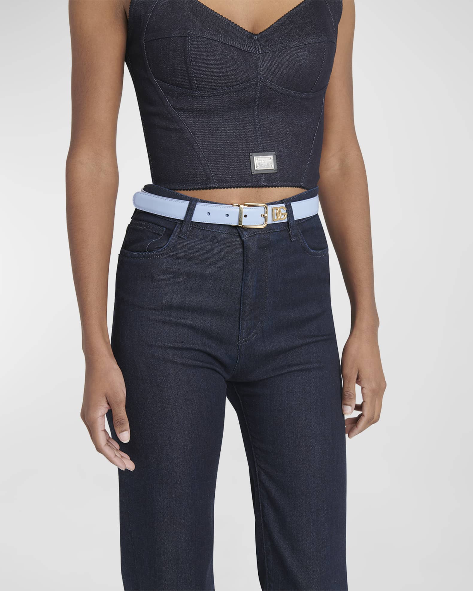 DG Logo Leather Belt  1