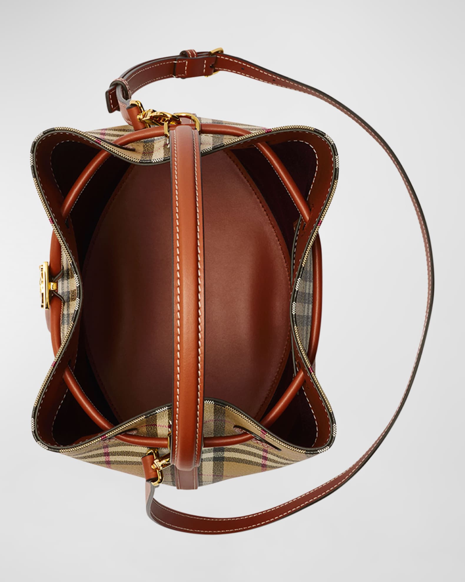 Burberry Small Check Drawstring Bucket Bag | Neiman Marcus