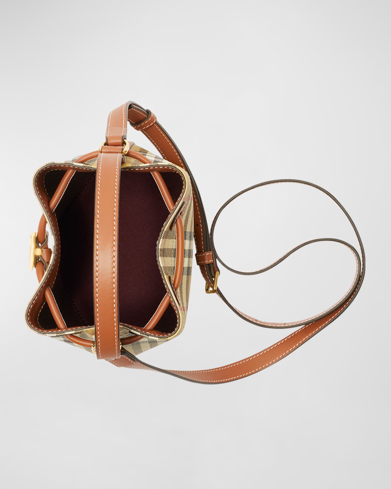 Burberry Drawstring Check Bucket Bag Neiman Marcus