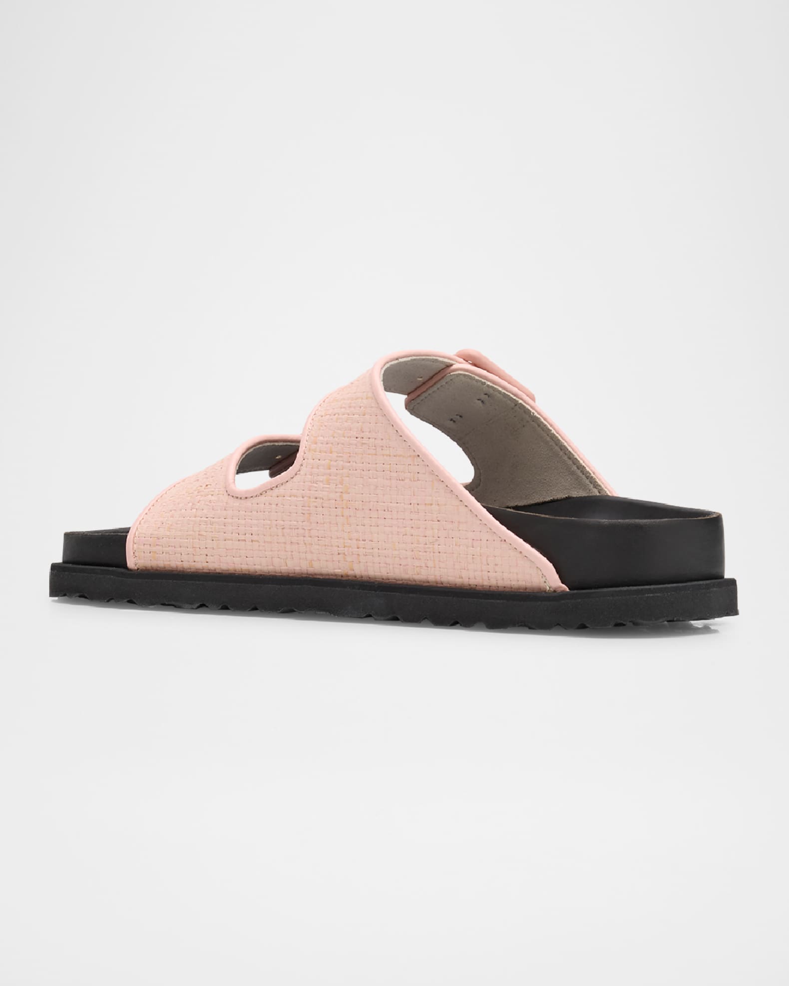 1774 Birkenstock Milano Raffia Dual-Buckle Slingback Sandals