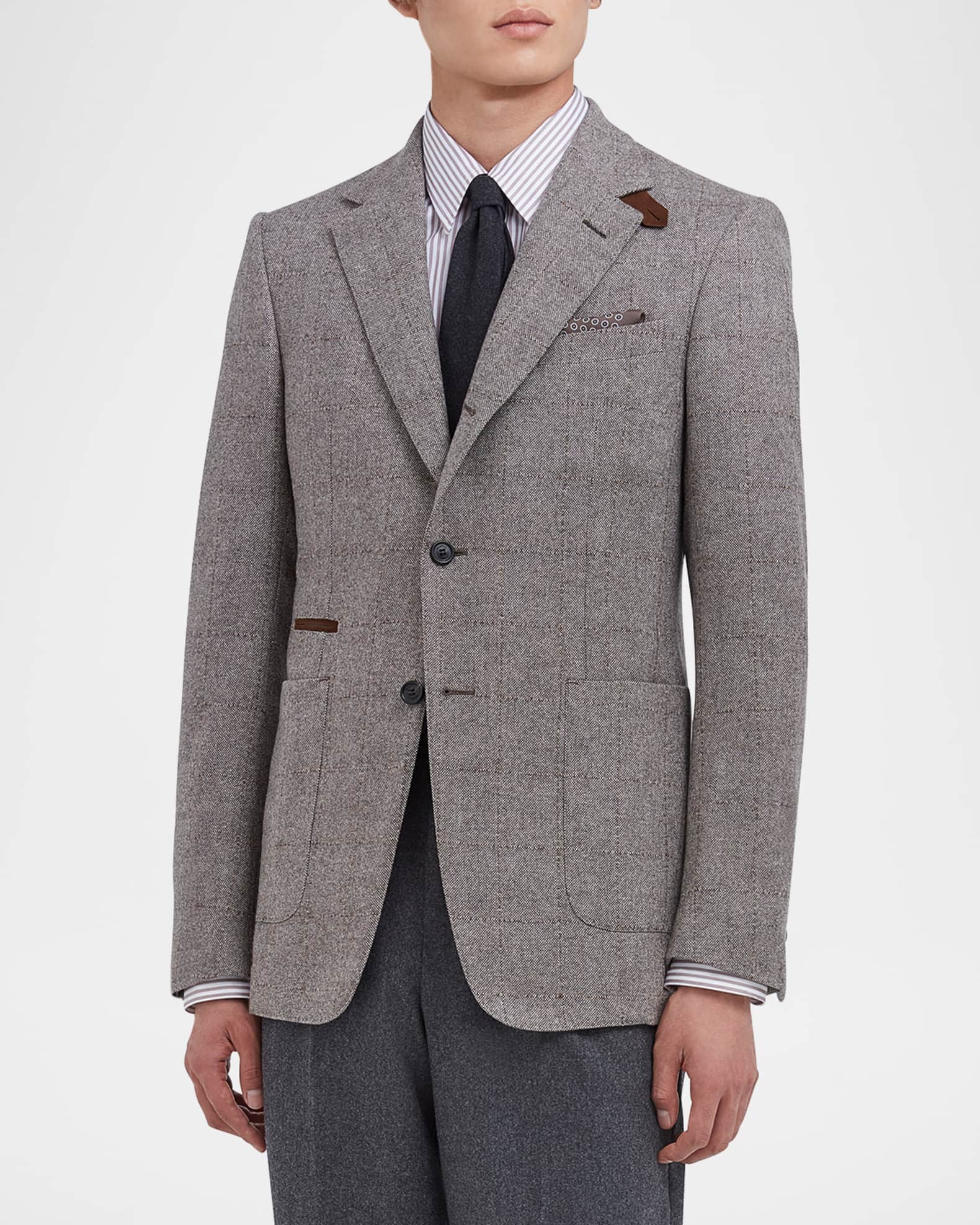 Men's Wool and Cashmere Check Sport Coat 1