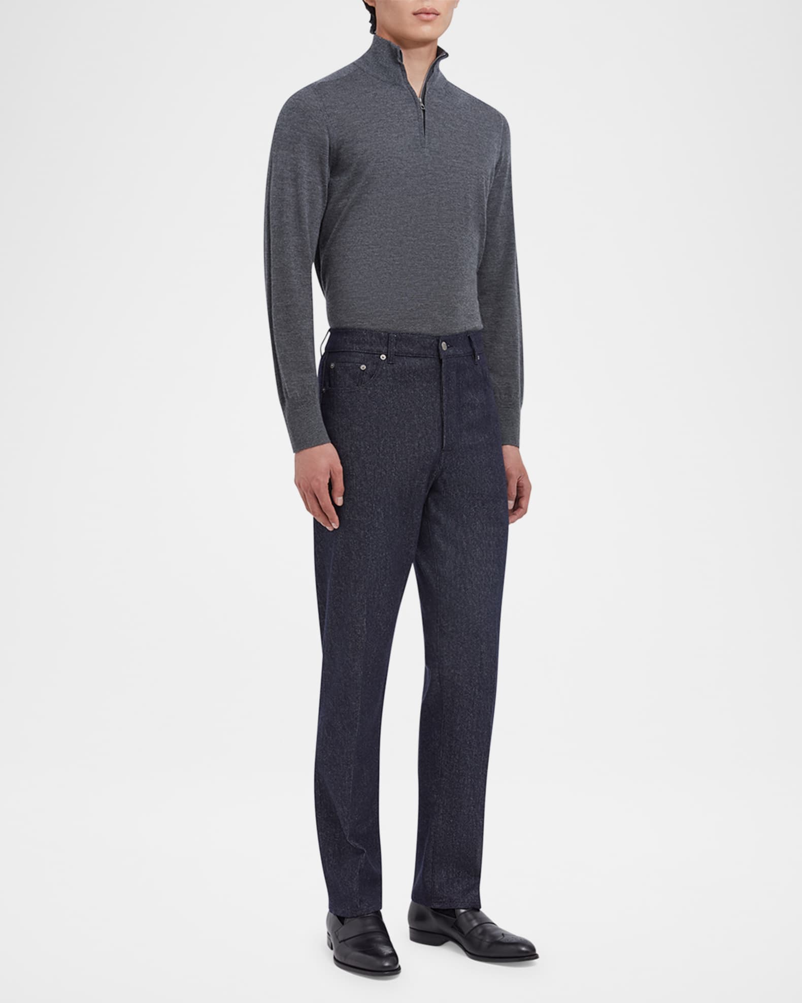 Men's Superfine Cashmere Quarter-Zip Sweater 1