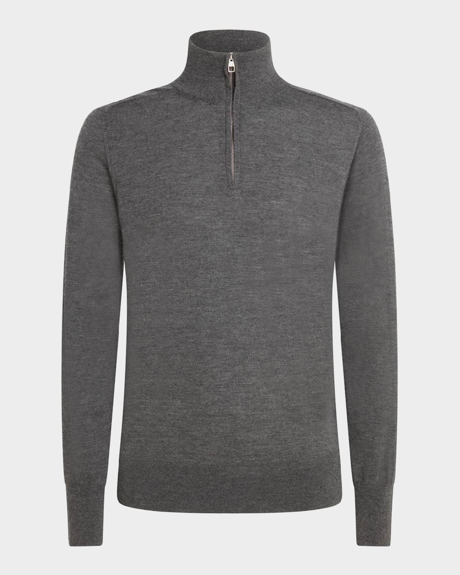Men's Superfine Cashmere Quarter-Zip Sweater 0
