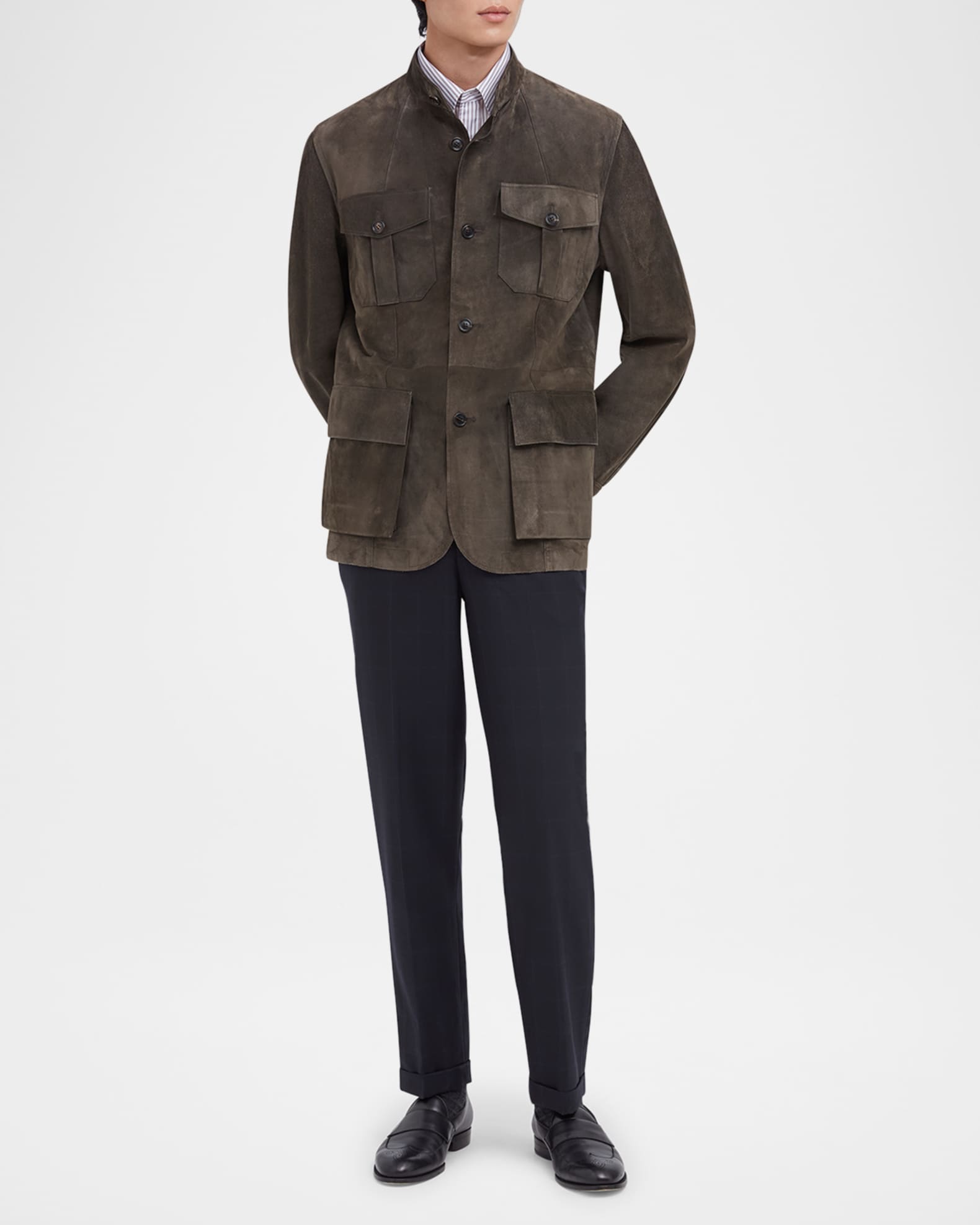 Men's Suede Shirt Jacket 1