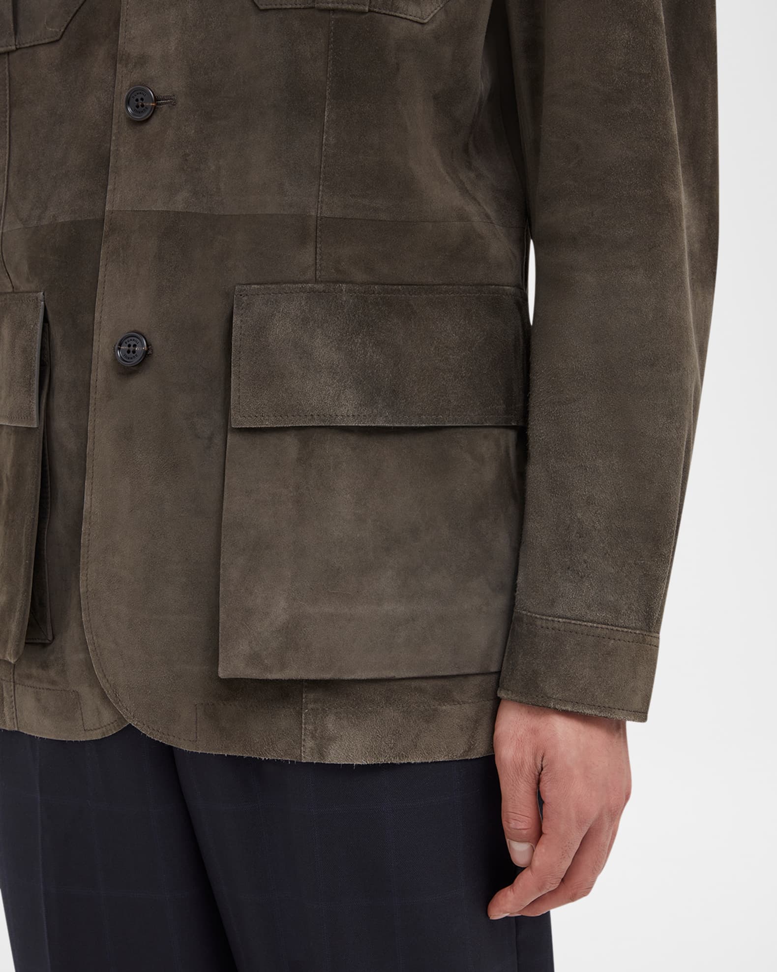 CLOSED Men's Suede Shirt - Smokey Grey