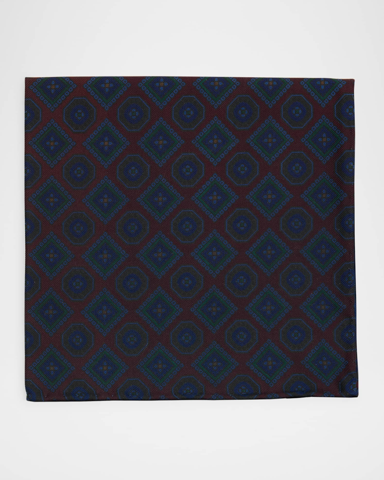 Men's Mulberry Silk Medallion Pocket Square 0