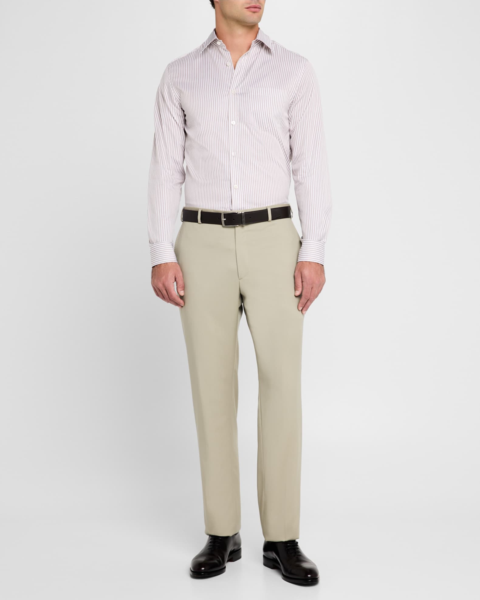 Men's Cotton Twill Stripe Sport Shirt 1