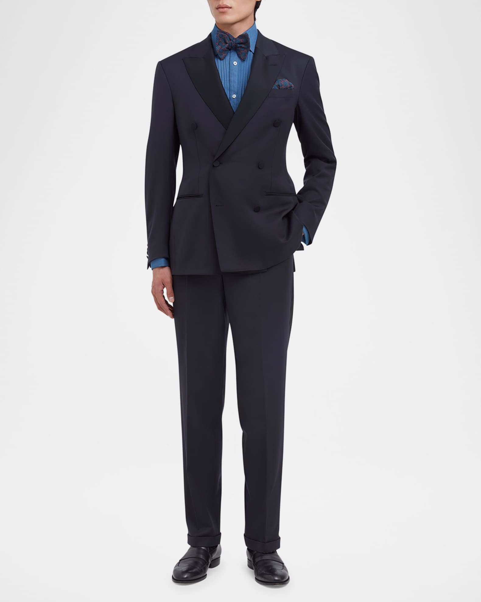 dunhill Men's Double-Breasted Peak Lapel Dinner Jacket