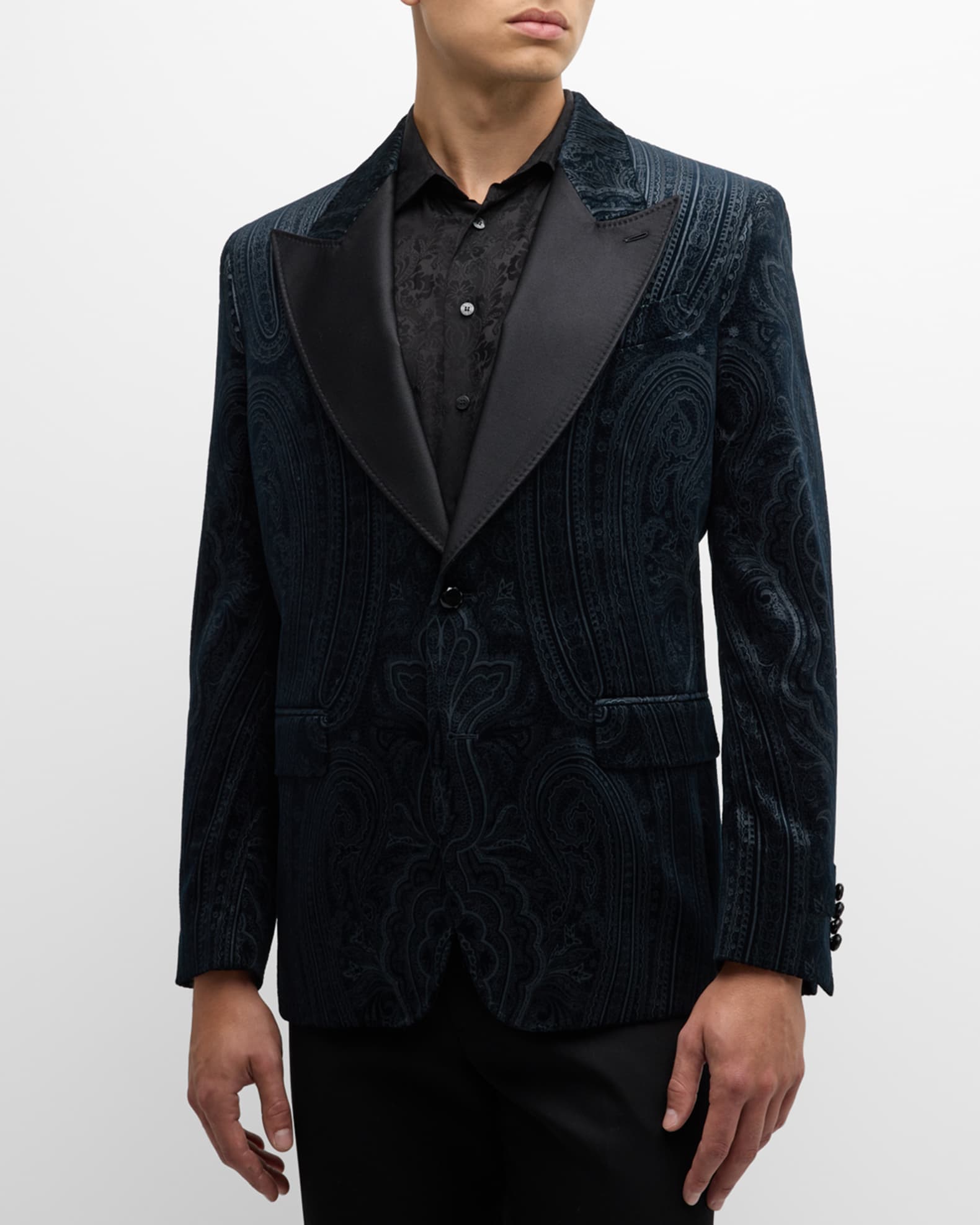 Etro Men s Paisley Velvet Evening Jacket Neiman Marcus