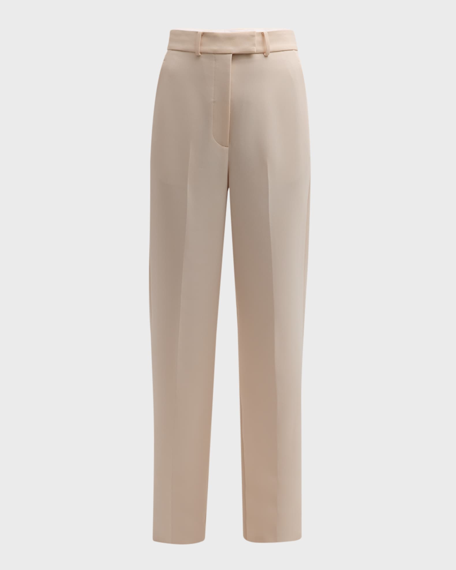 Italian Stretch Cady Straight-Leg Pants 0