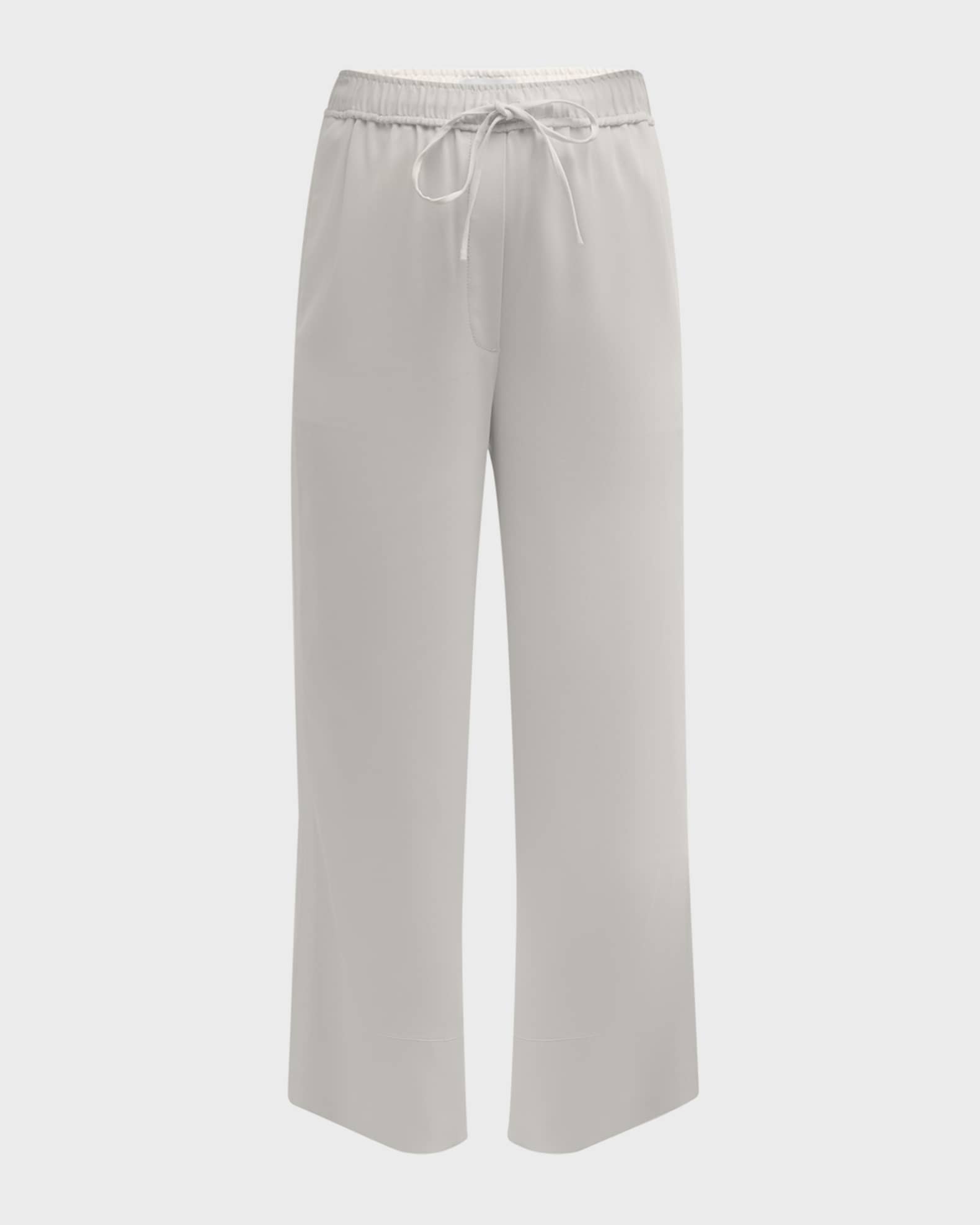 Italian Stretch Twill Straight-Leg Ankle Pull-On Pants 0
