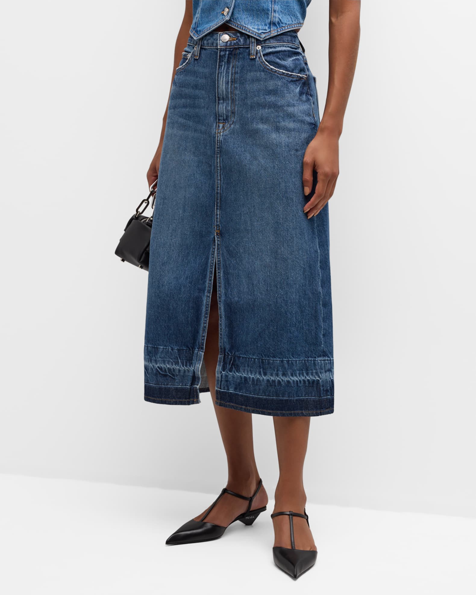 【NONCODE】Healy midi jean skirt Amazon.com: Hnodov Womens Midi Length Jean Skirt Front Slit