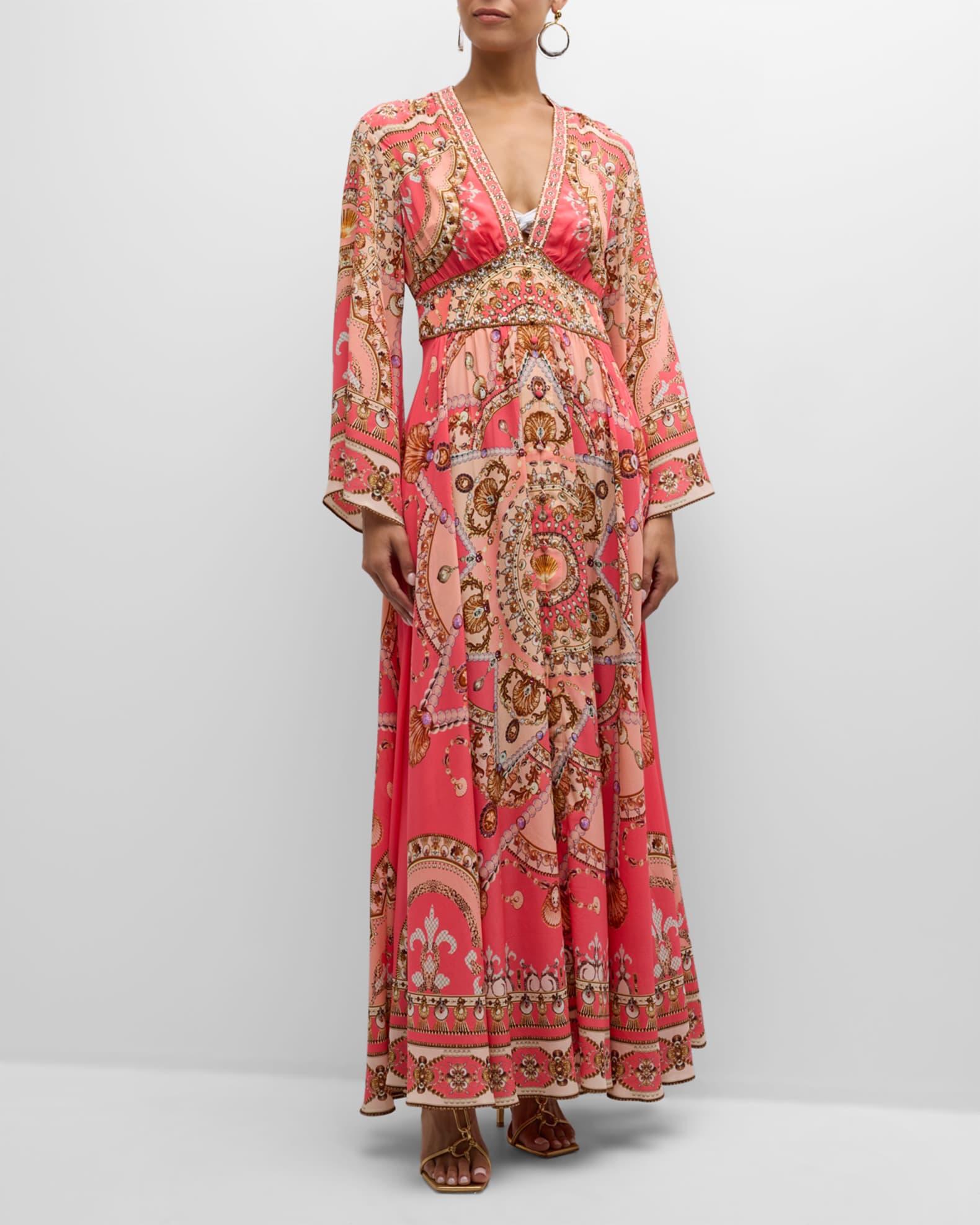Camilla Shell Games Kimono-Sleeve Maxi Dress Coverup | Neiman Marcus