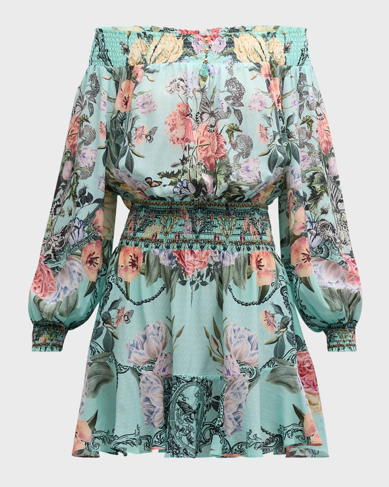 Camilla Petal Promise Land Off-Shoulder Mini Dress