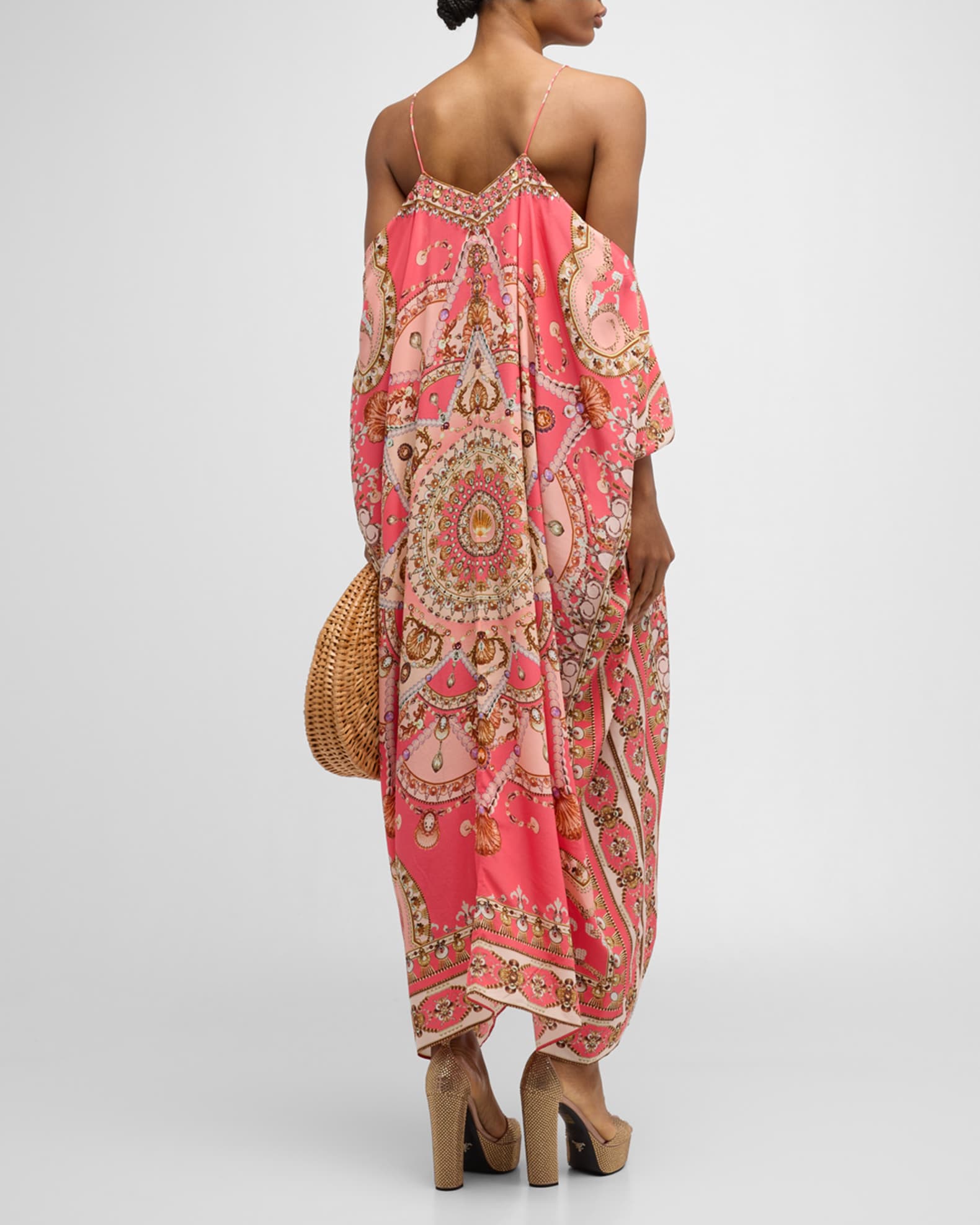 Camilla Shell Games Shoestring Strap Kaftan | Neiman Marcus