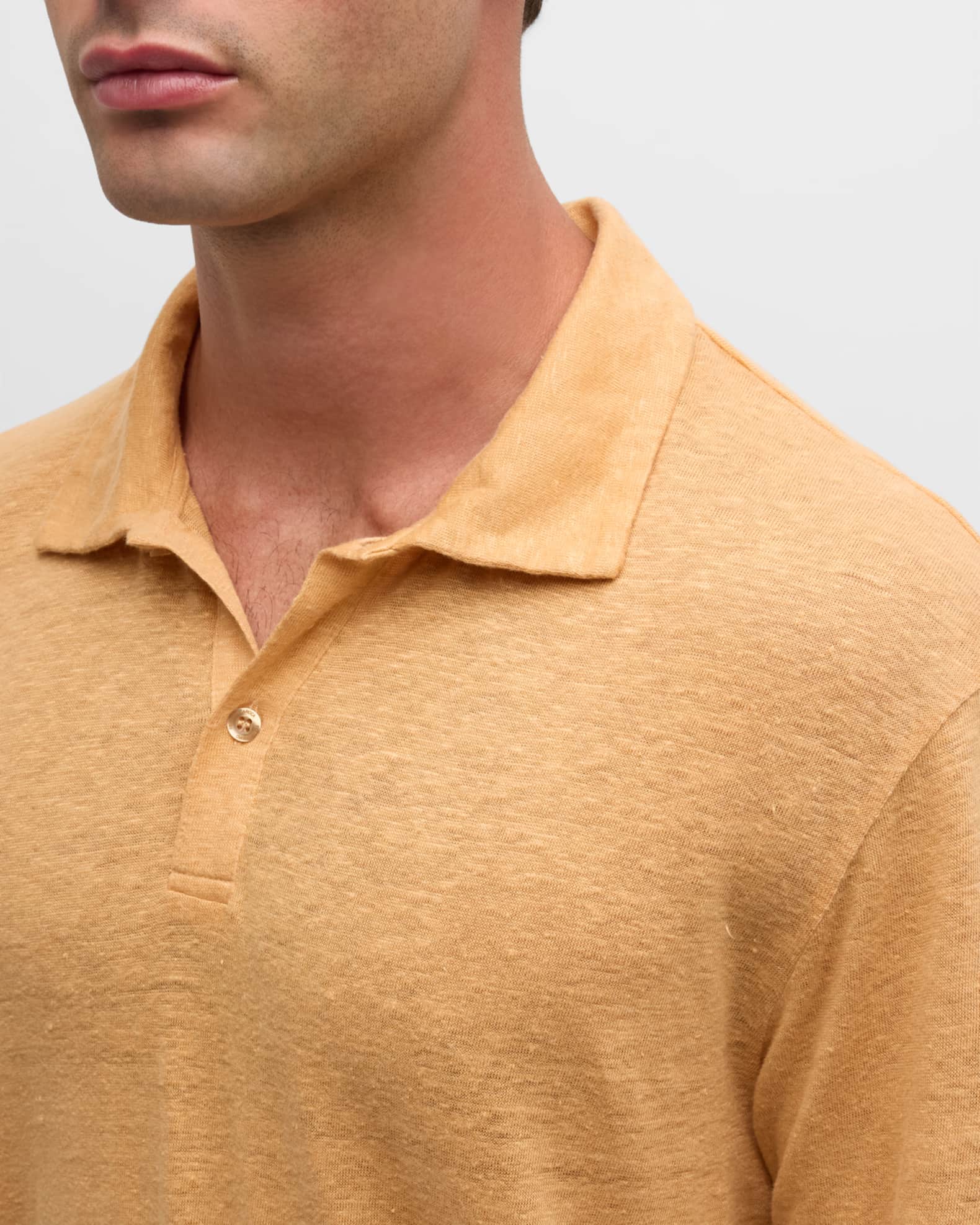 Frescobol Carioca Men's Mello Linen Polo Shirt | Neiman Marcus