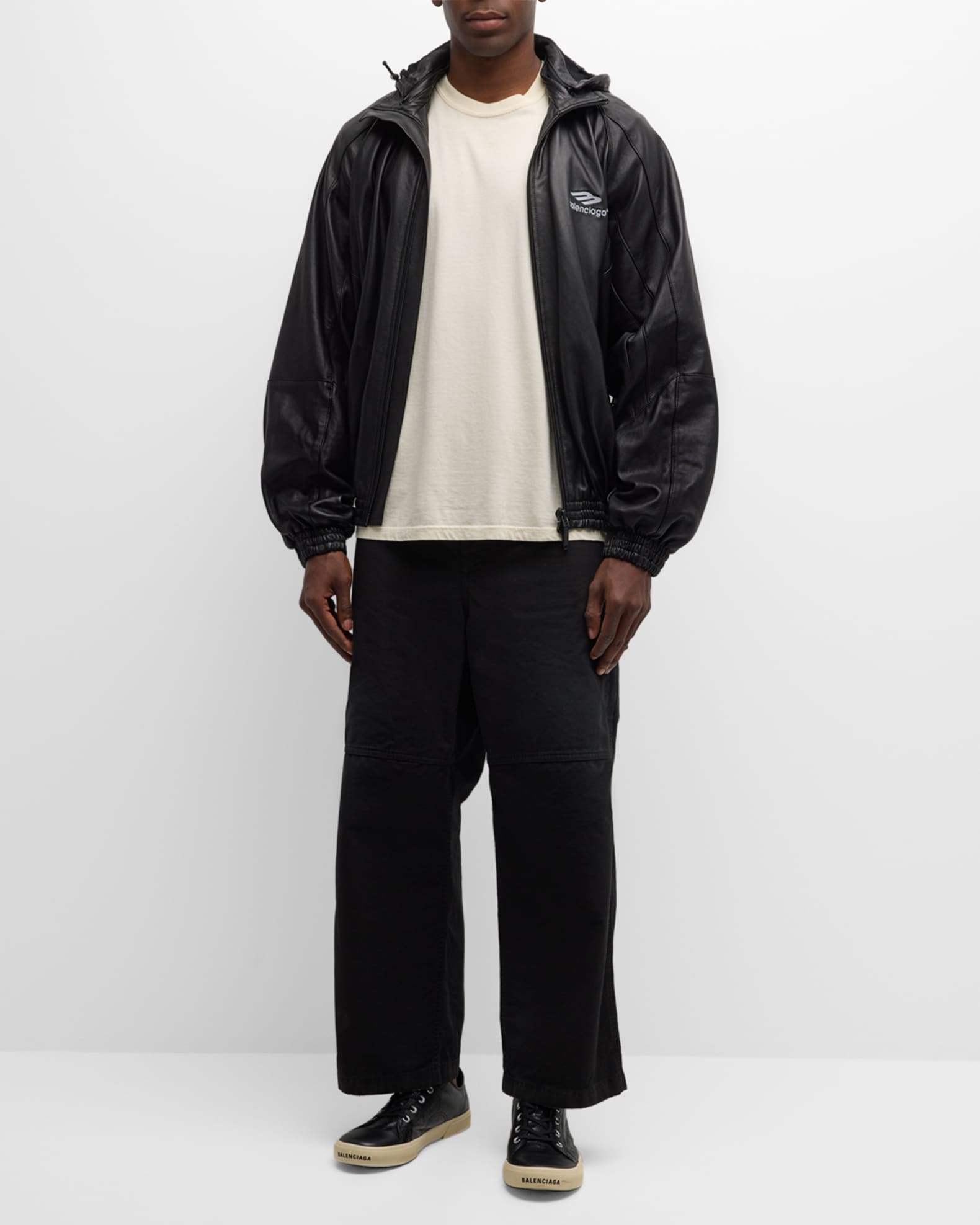Balenciaga Men's Cotton Ripstop Skater Pants | Neiman Marcus