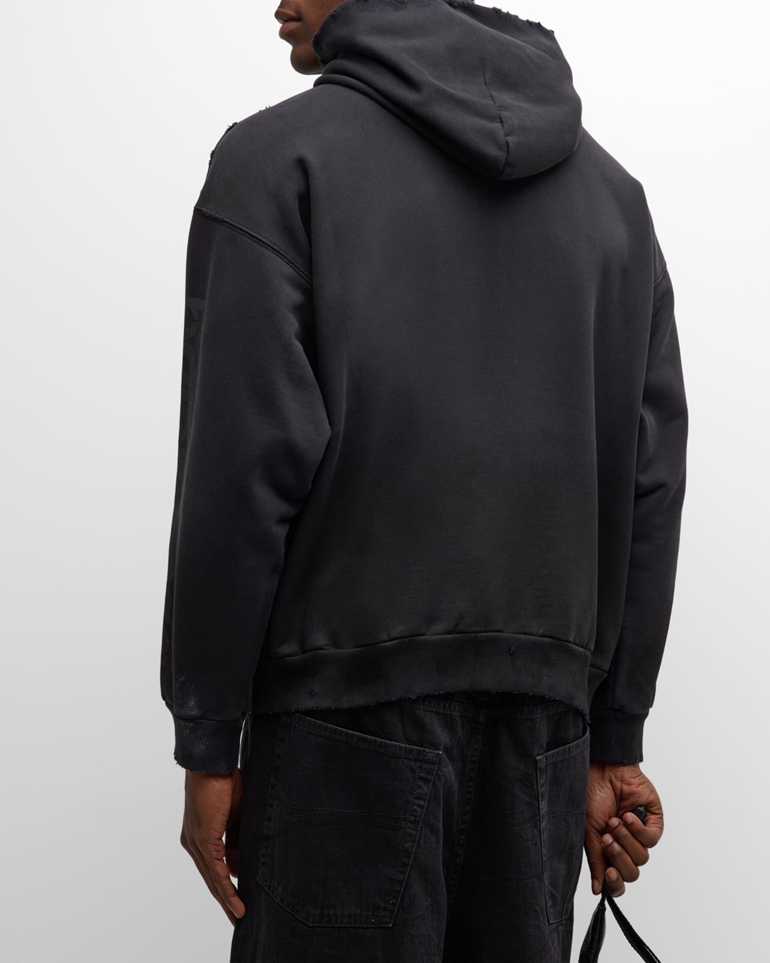 Balenciaga Men's 3B Stencil Medium-Fit Hoodie | Neiman Marcus