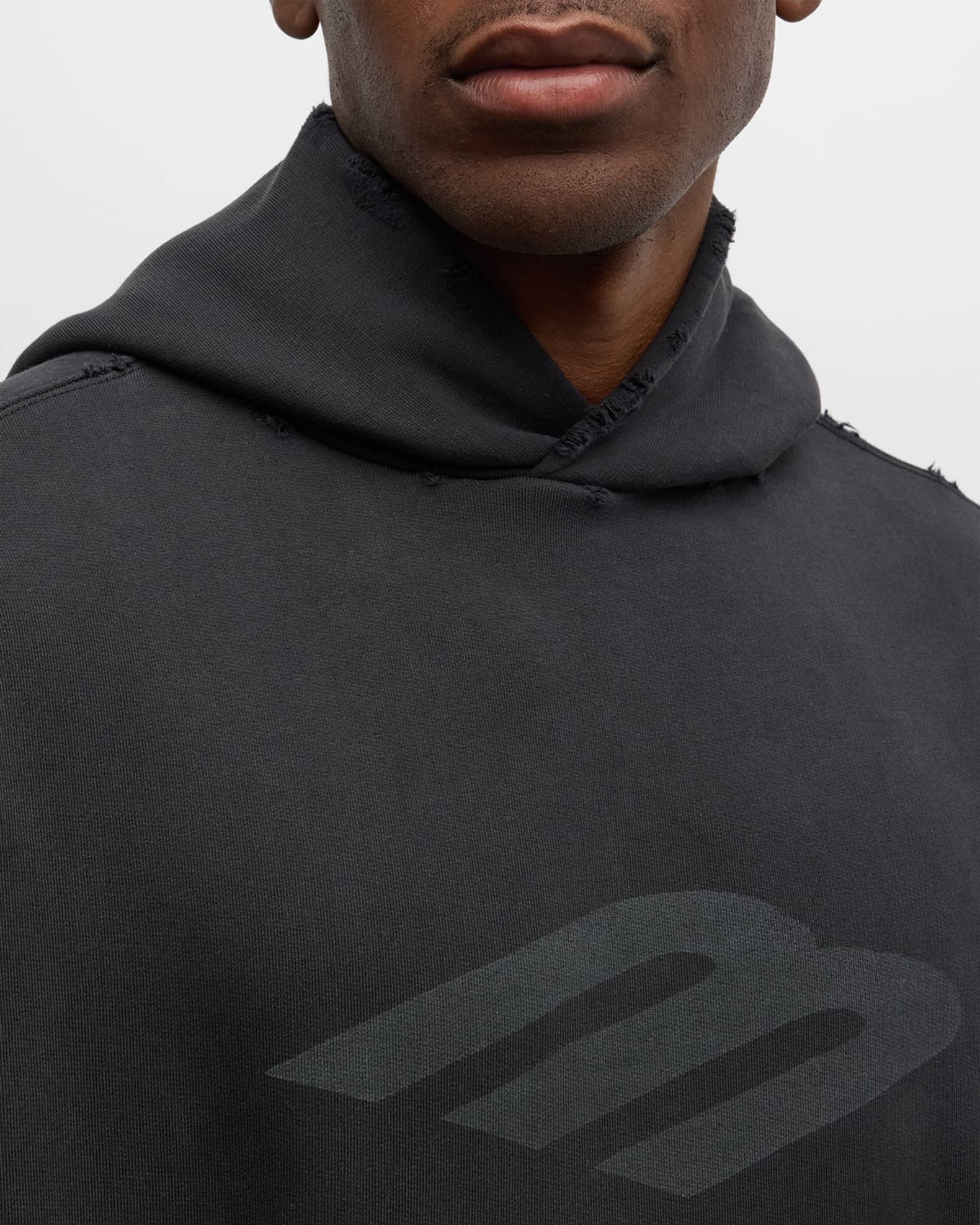 Balenciaga Men's 3B Stencil Medium-Fit Hoodie | Neiman Marcus