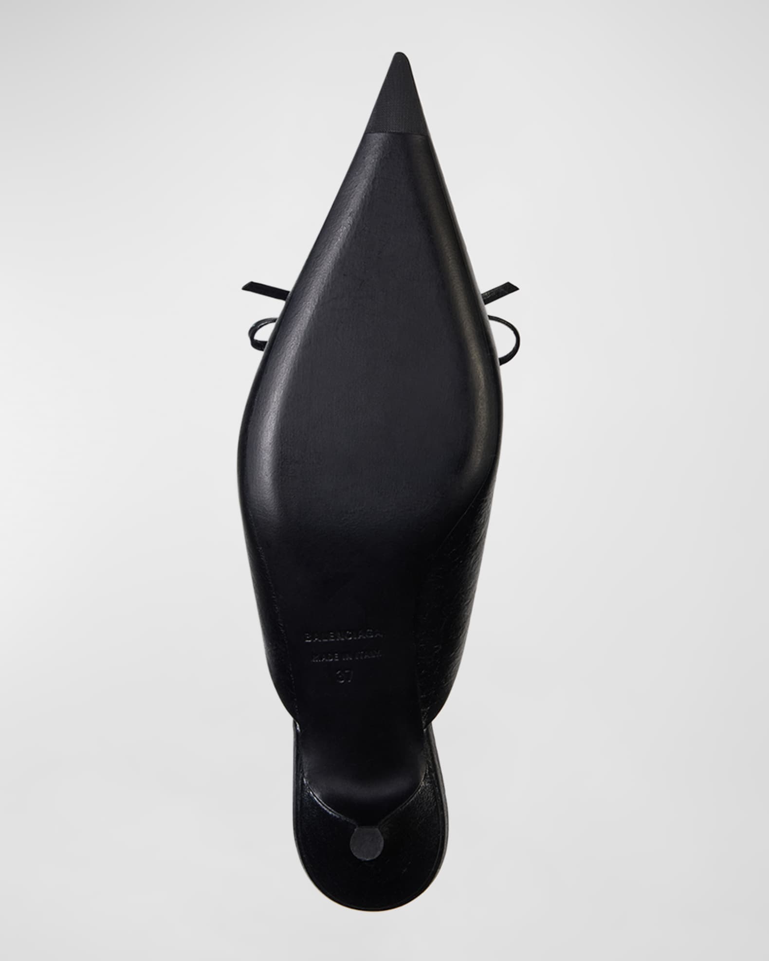 Balenciaga Knife Leather Bow Mule Pumps | Neiman Marcus