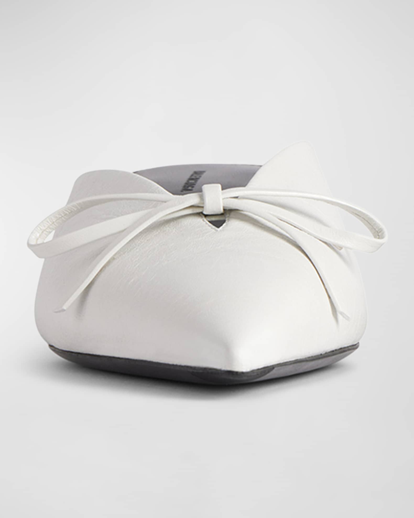 Balenciaga Knife Leather Bow Mule Pumps | Neiman Marcus