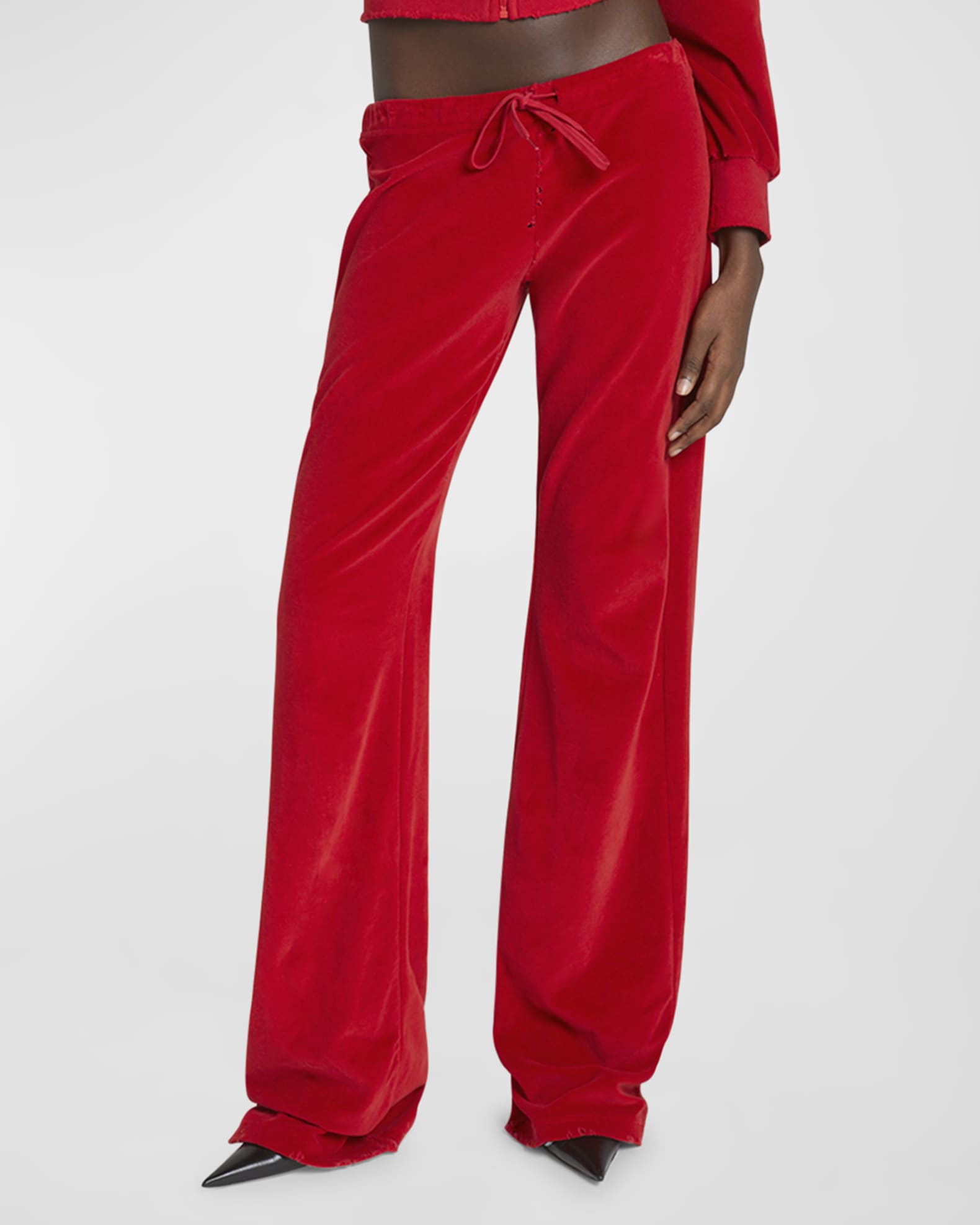 VIP【送料関税込】BALENCIAGA VELVET TROUSERS Balenciaga Velvet wide-leg Trousers | Neutrals | FARFETCH
