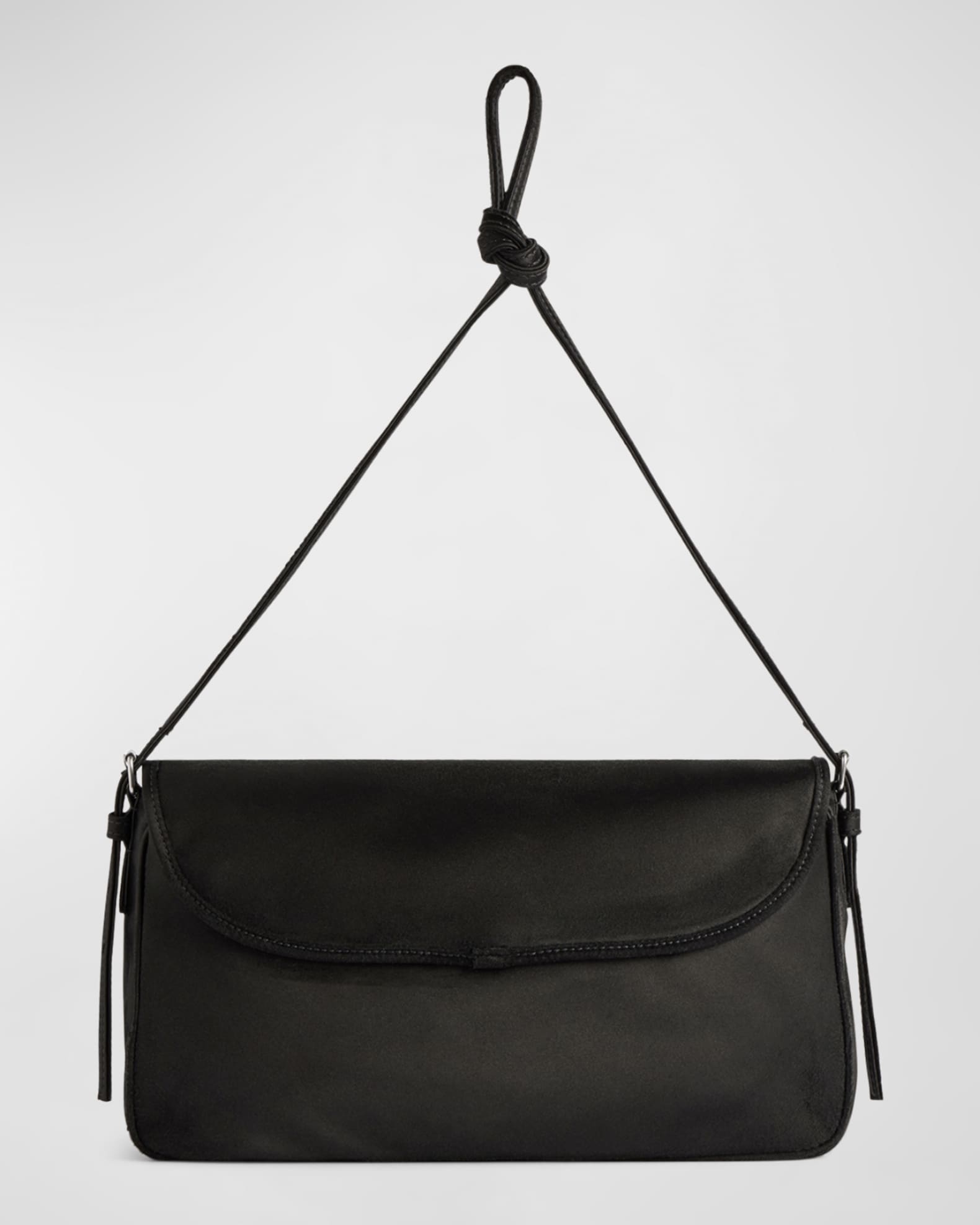 Balenciaga Leopolda Distressed Satin Pochette Shoulder Bag