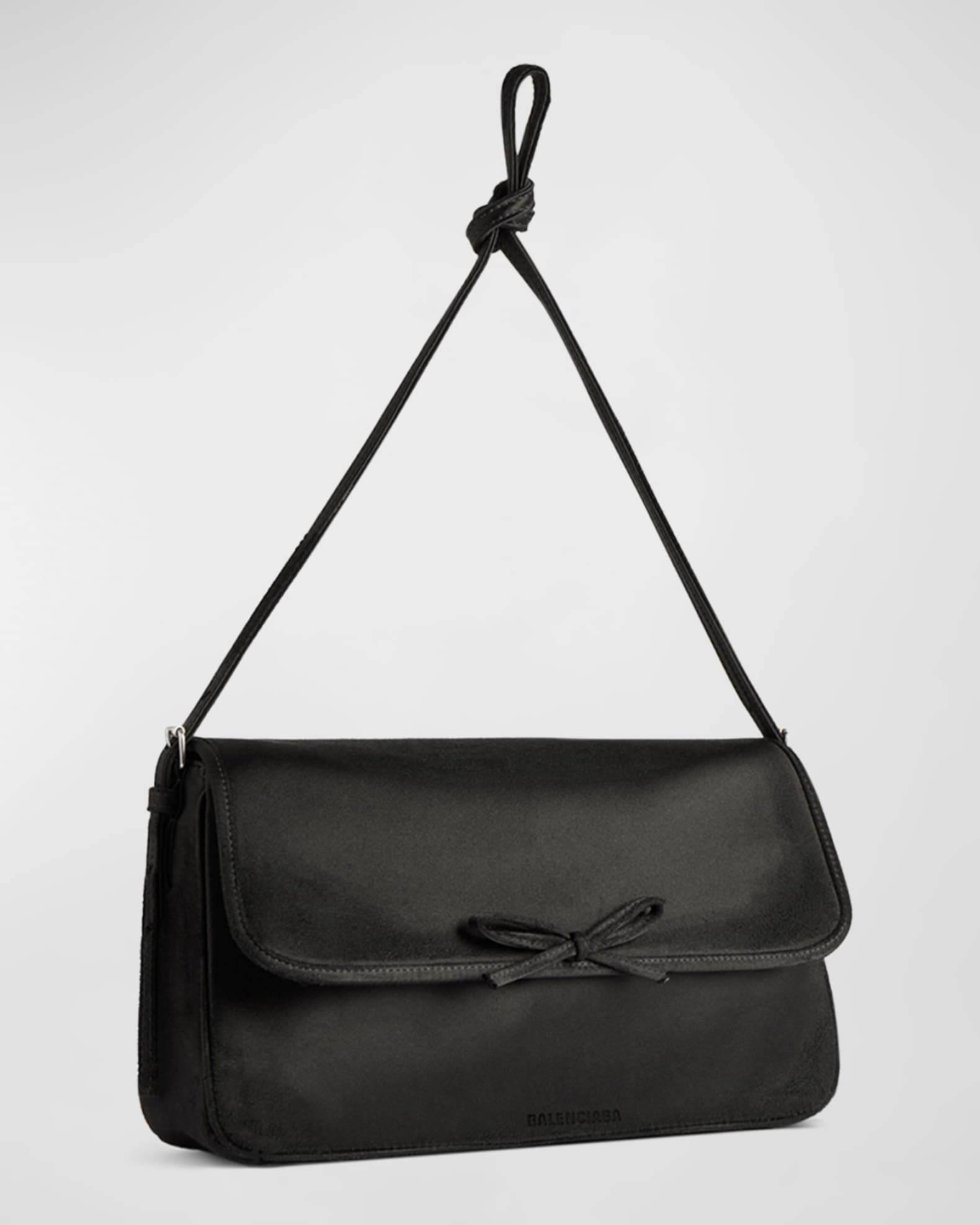 BALENCIAGA Leopolda ポシェット BALENCIAGA Leopolda bow-embellished satin shoulder bag | NET