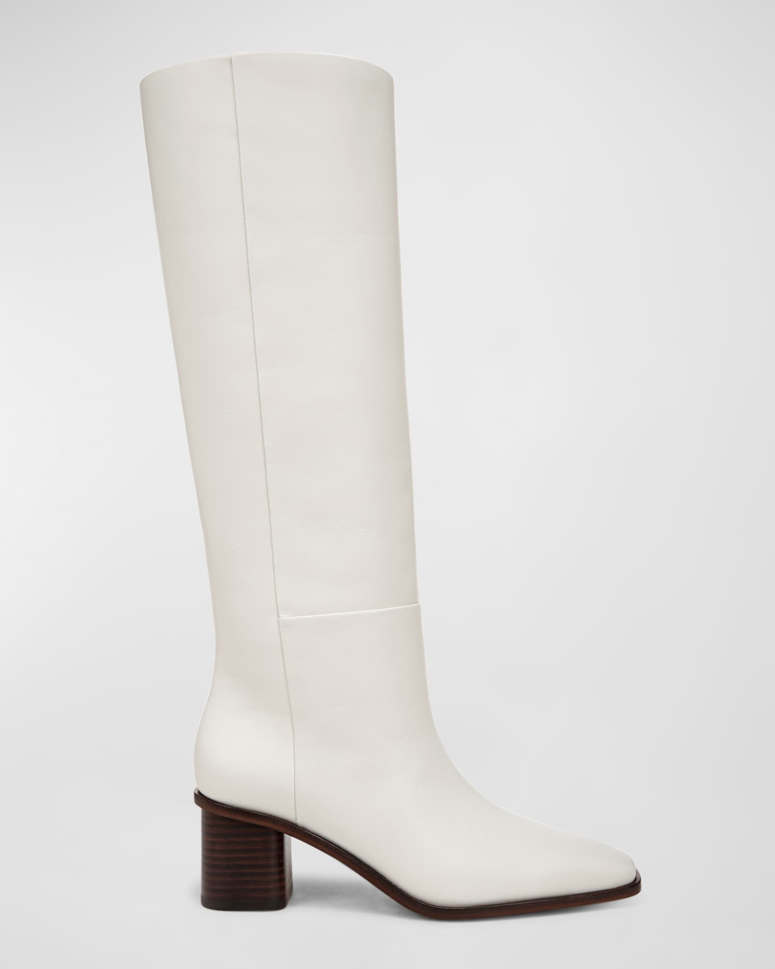 Gerrie Leather Square-Toe Knee Boots 0