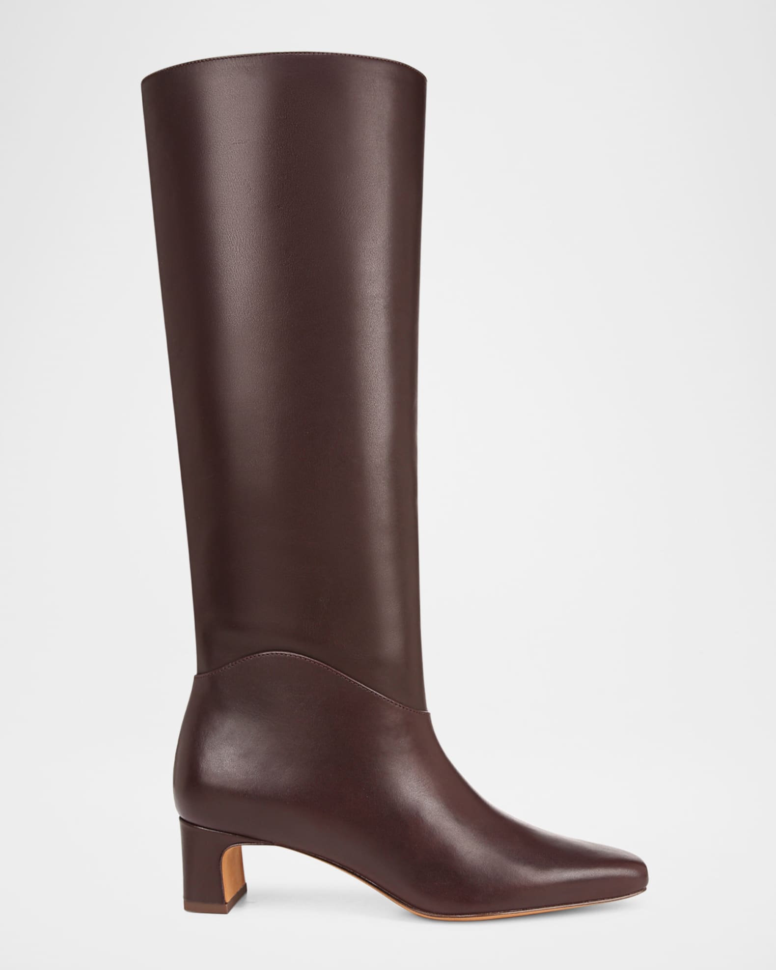 KNEE HIGH BOOTS IN BLACK CALFSKIN AND WHITE FABRIC