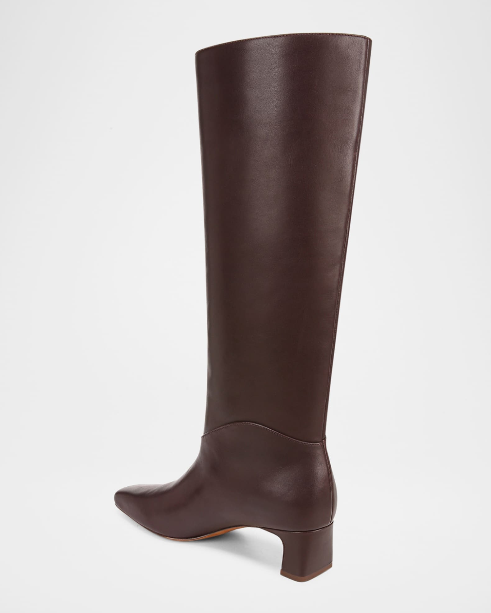 Vince Calf Leather Kitten-Heel Knee Boots Wide Calf | Neiman Marcus