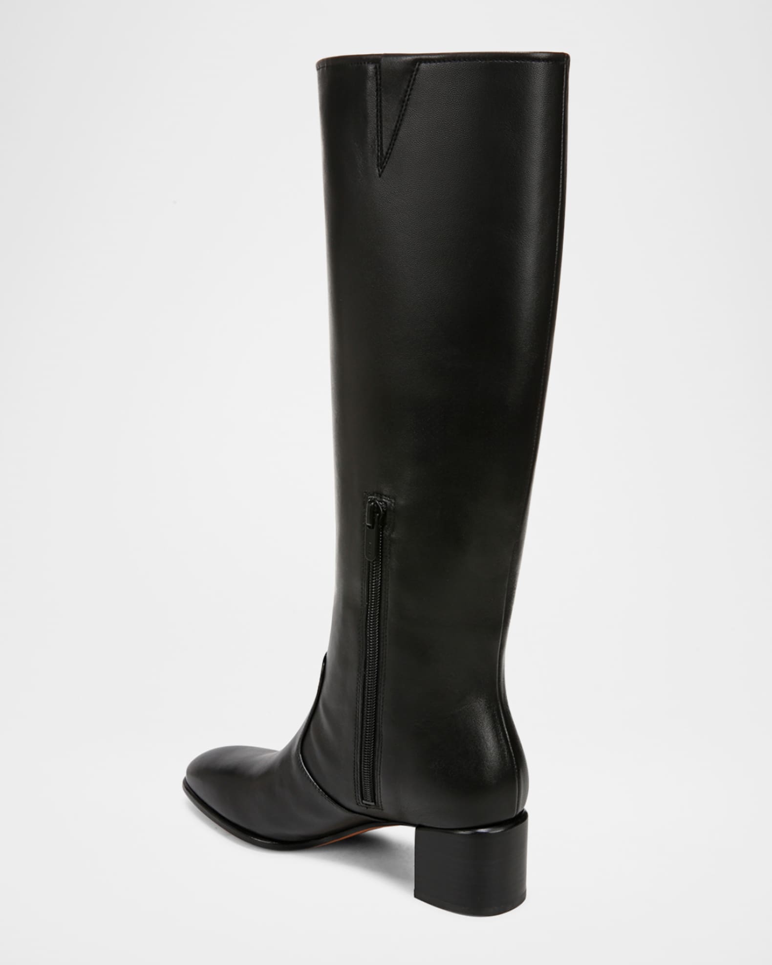 Vince Leather Block Heel Knee Boots Wide Calf Neiman Marcus